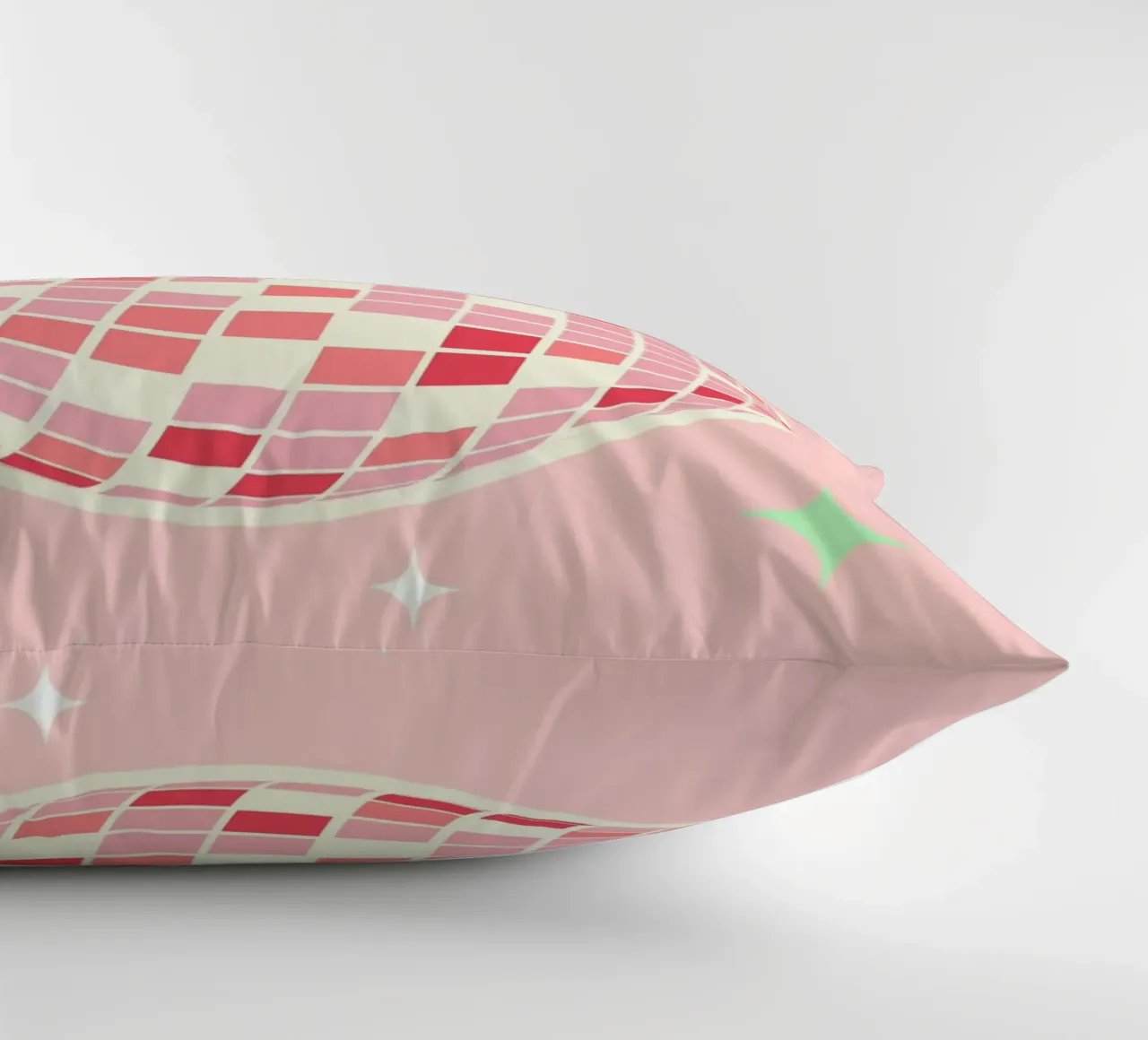 Pink Disco Ball Art | Retro Party Aesthetic Print decorative cushion by NorwesClub