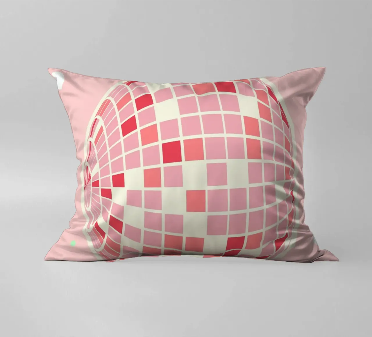 Pink Disco Ball Art | Retro Party Aesthetic Print decorative cushion by NorwesClub