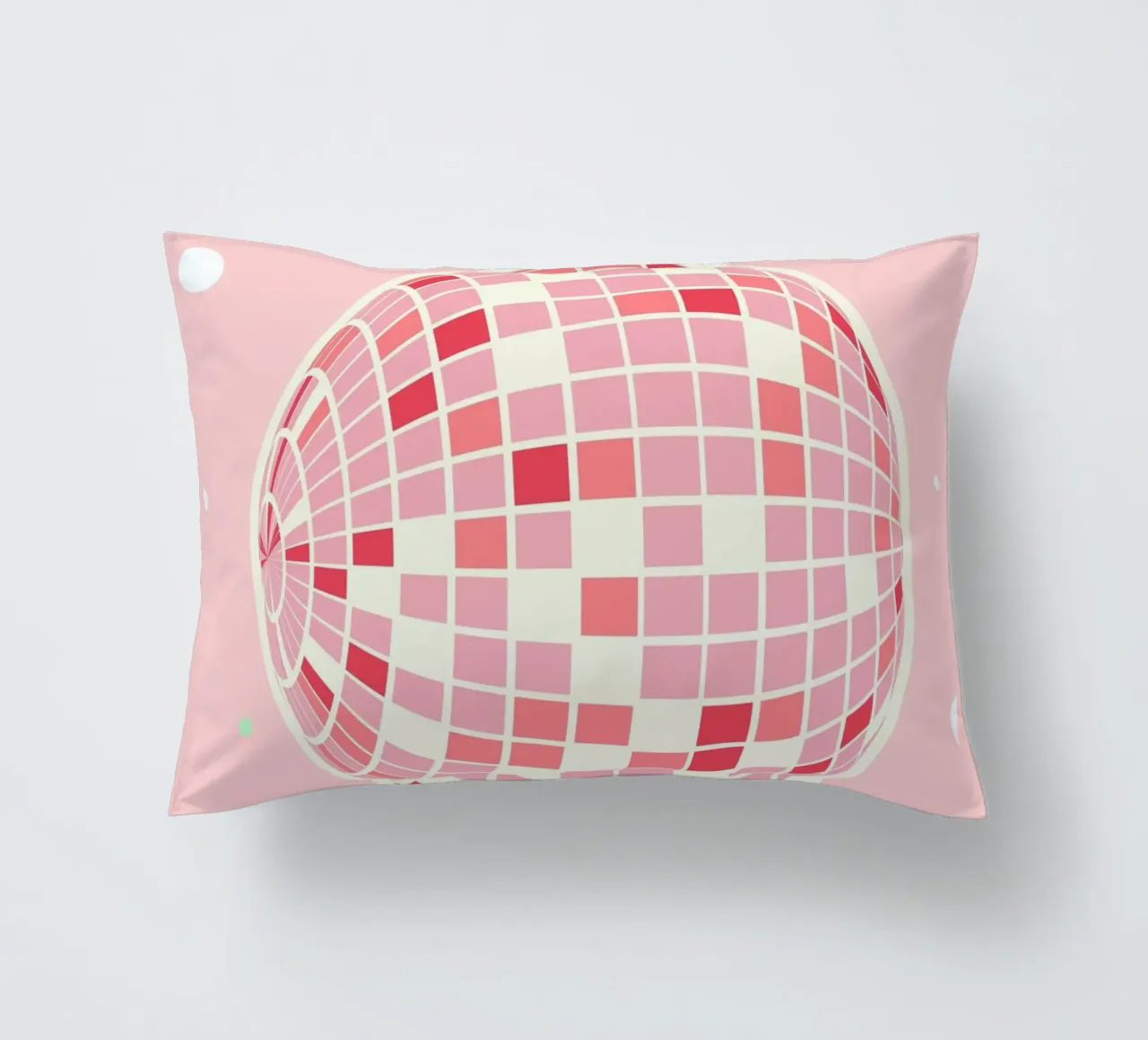 Pink Disco Ball Art | Retro Party Aesthetic Print decorative cushion by NorwesClub