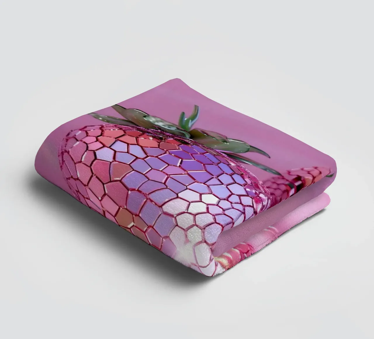 Sparkling Disco Strawberries | Pink Reflective Pop Art Print towel by NorwesClub