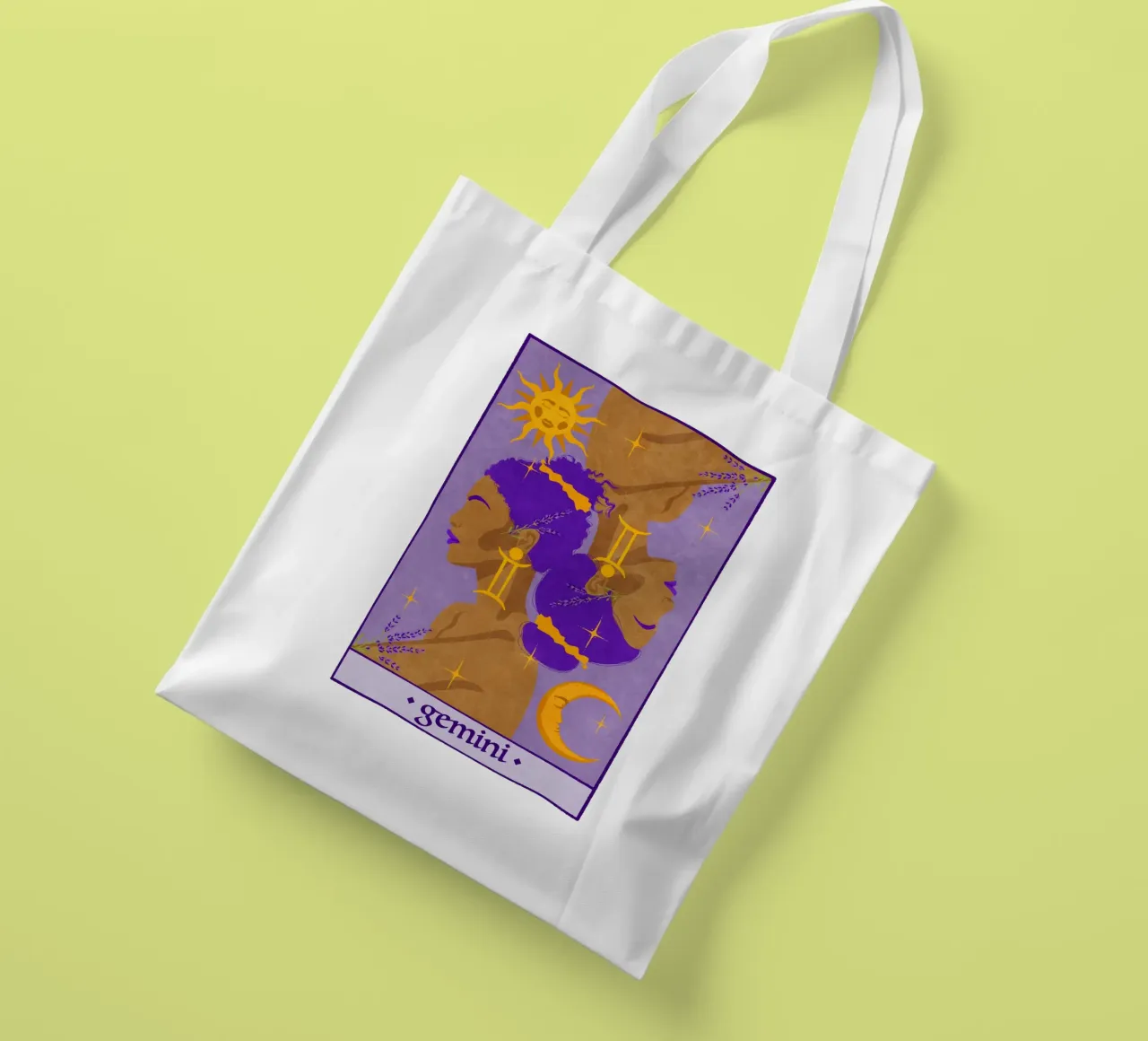 Gemelli - Segno zodiacale borsa in juta da Illustration Raissa Oltmanns