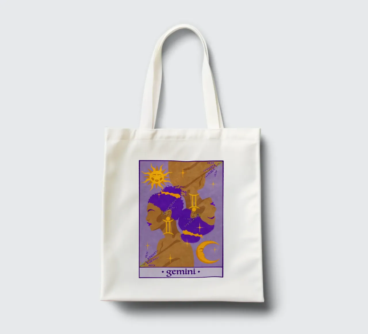 Gemelli - Segno zodiacale borsa in juta da Illustration Raissa Oltmanns