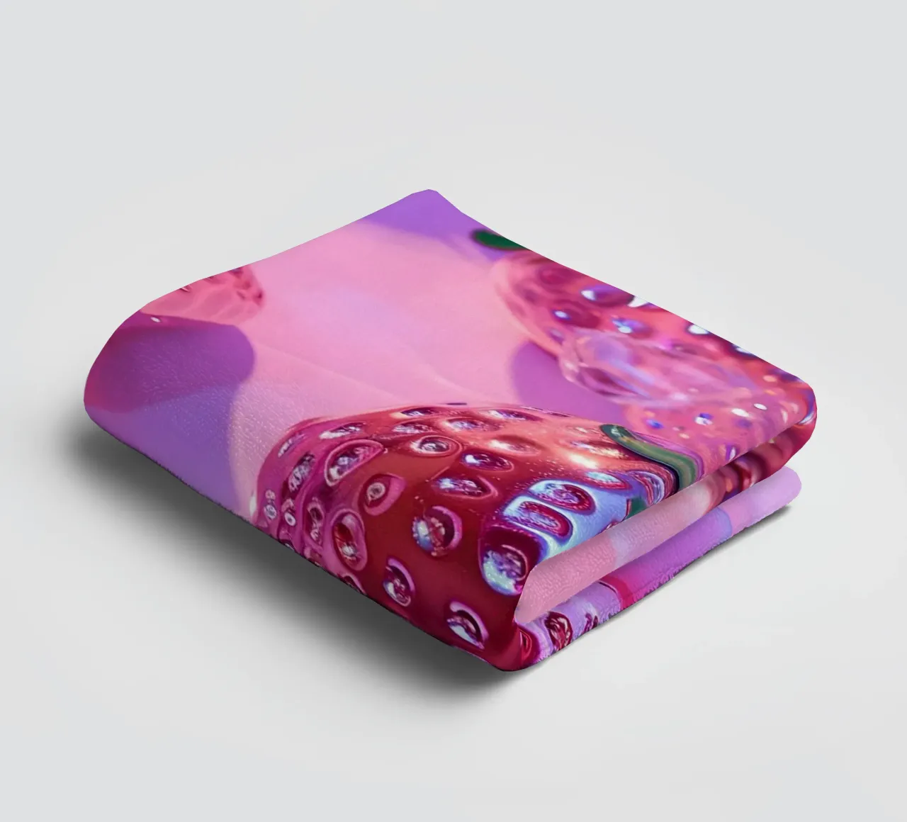 Metallic Pink Strawberries | Chrome Glam Pop Art Print towel by NorwesClub