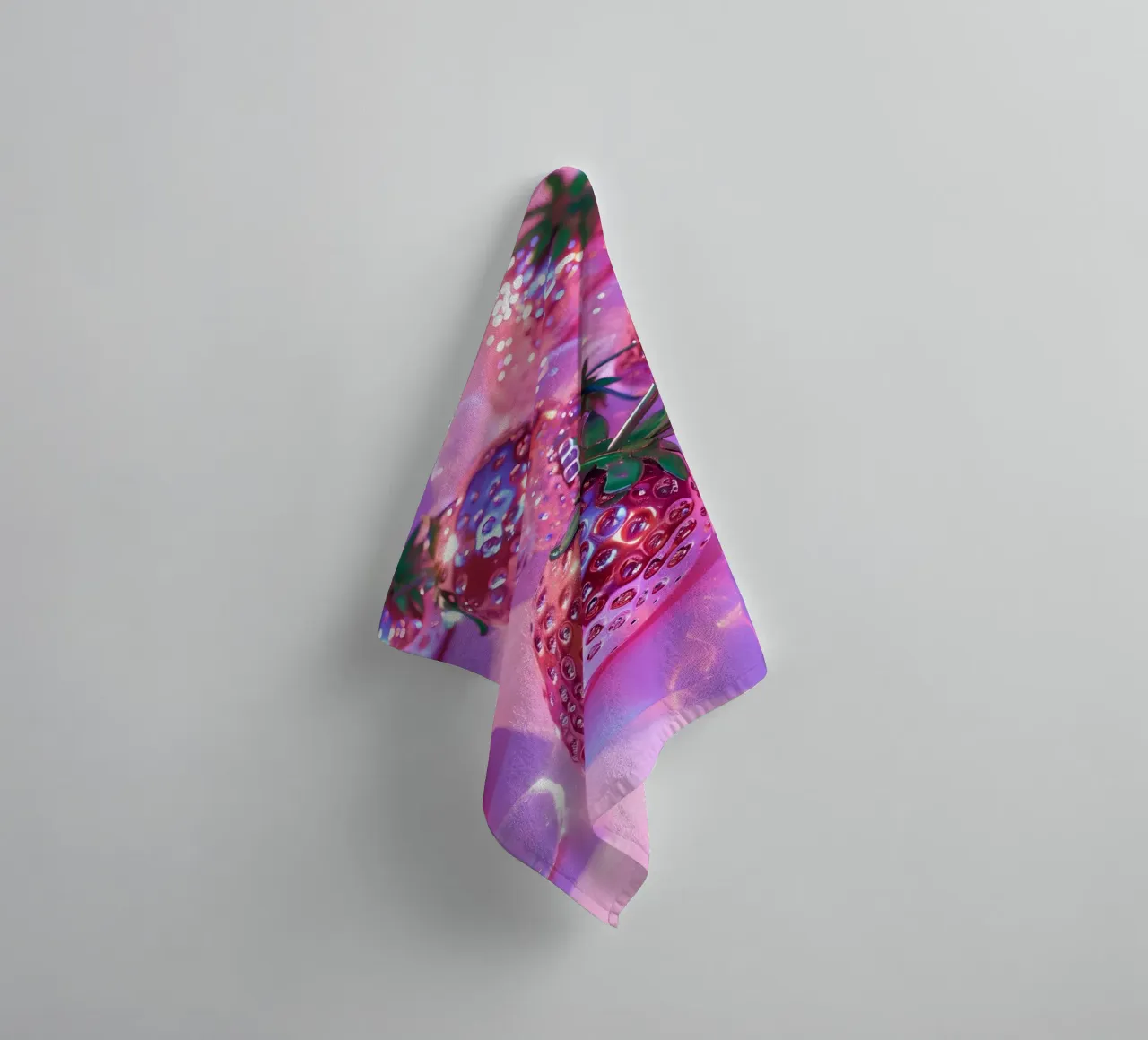 Metallic Pink Strawberries | Chrome Glam Pop Art Print towel by NorwesClub