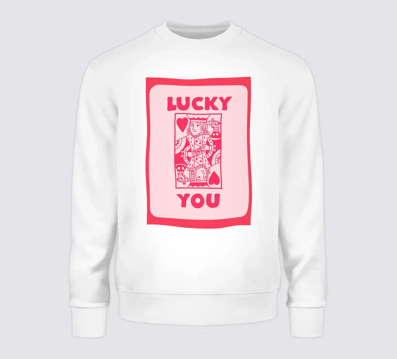 "Lucky You" King of Hearts Pop Art | Retro Card Game Print sudadera de NorwesClub