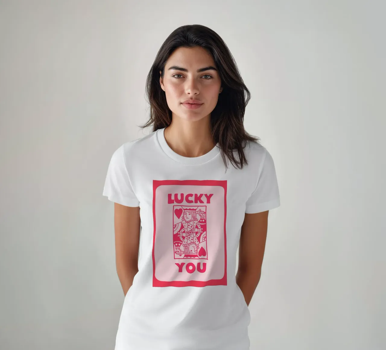 "Lucky You" King of Hearts Pop Art | Retro Card Game Print camiseta de NorwesClub