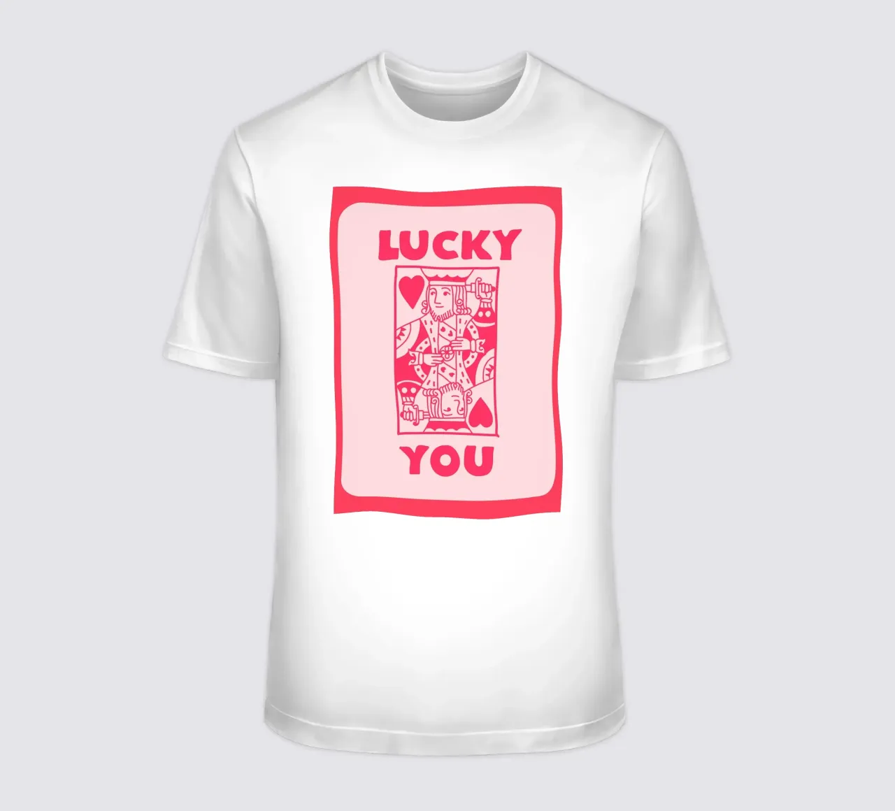 "Lucky You" King of Hearts Pop Art | Retro Card Game Print camiseta de NorwesClub