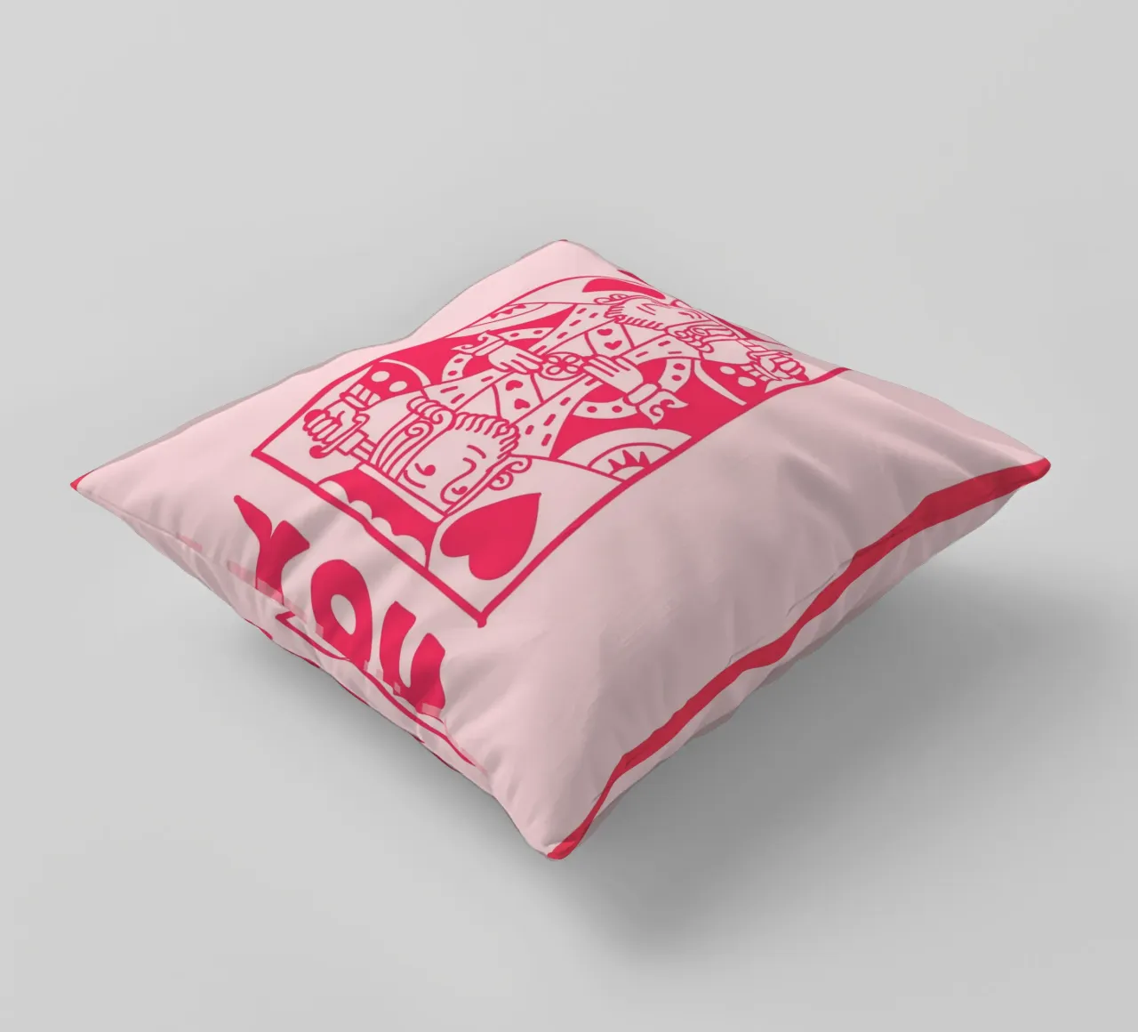 "Lucky You" King of Hearts Pop Art | Retro Card Game Print decorative cushion by NorwesClub