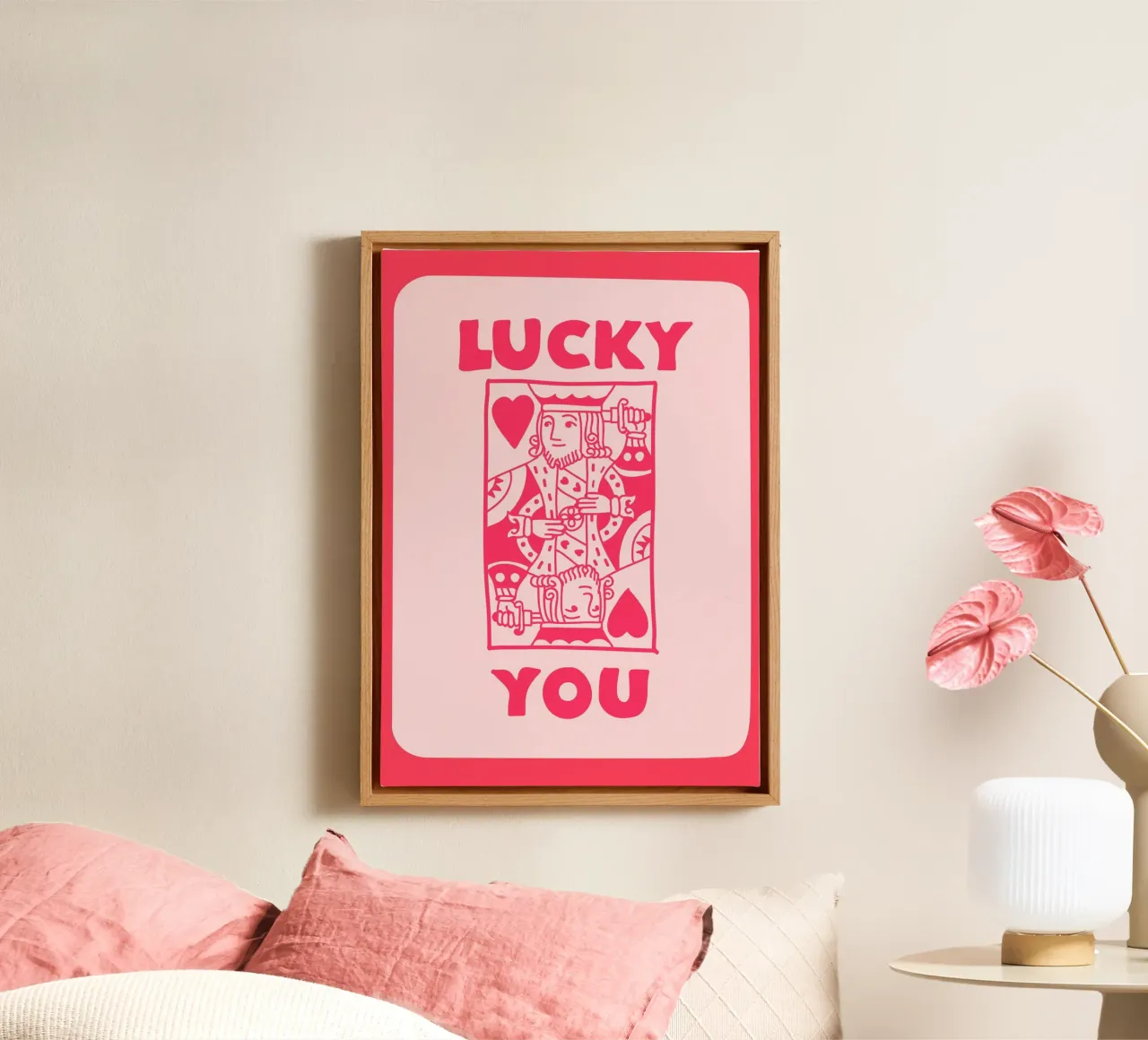 "Lucky You" King of Hearts Pop Art | Retro Card Game Print canvas by NorwesClub