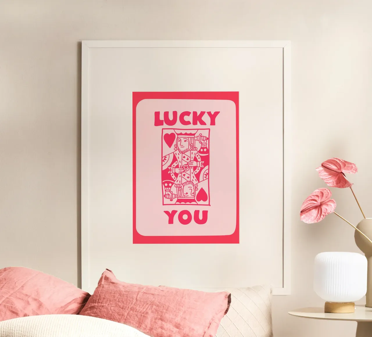 "Lucky You" King of Hearts Pop Art | Retro Card Game Print hahnemühle de NorwesClub