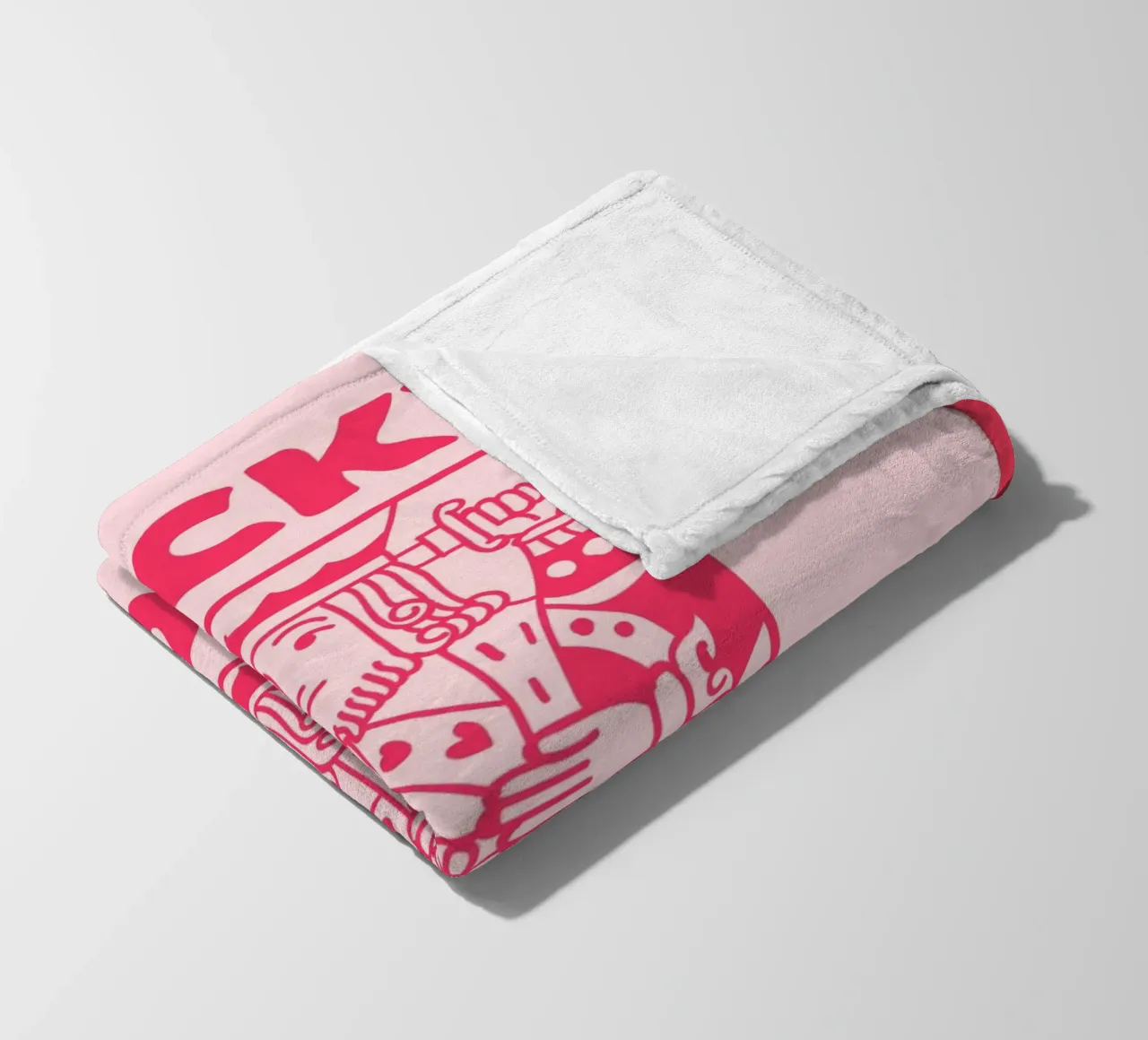 "Lucky You" King of Hearts Pop Art | Retro Card Game Print fleece blanket by NorwesClub