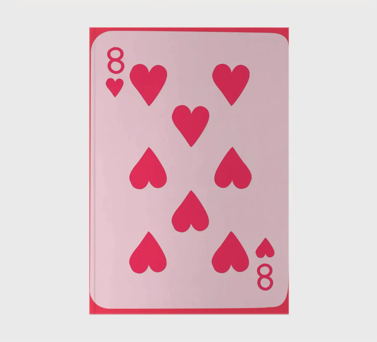 Eight of Hearts Pop Art | Pink Playing Card Print notebook by NorwesClub