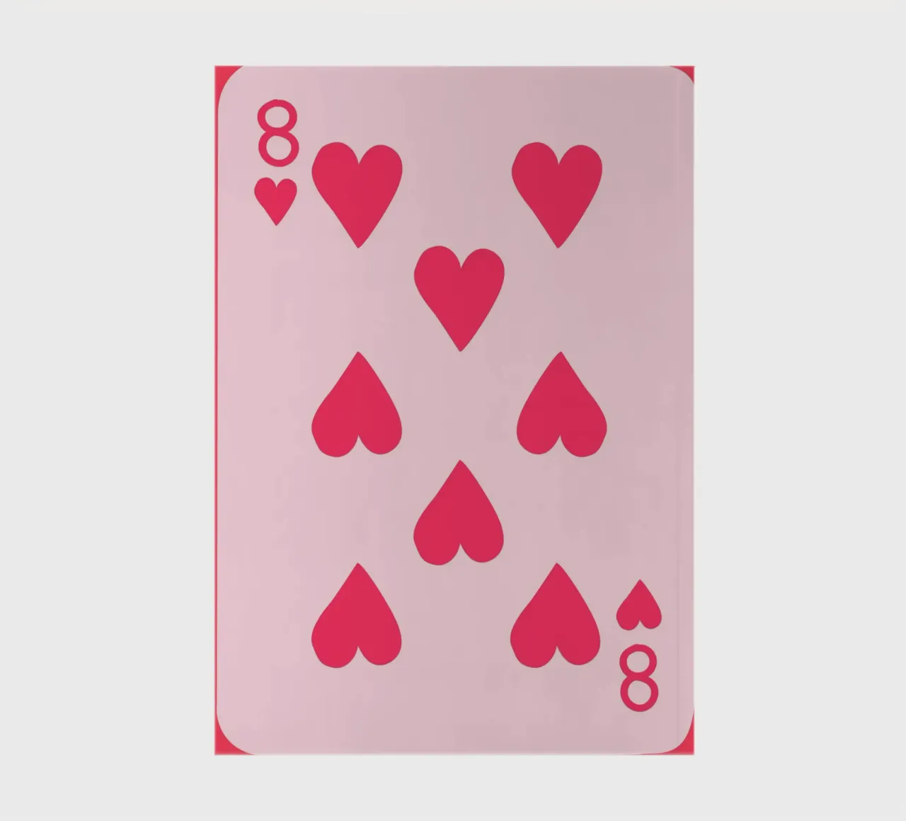 Eight of Hearts Pop Art | Pink Playing Card Print notebook by NorwesClub
