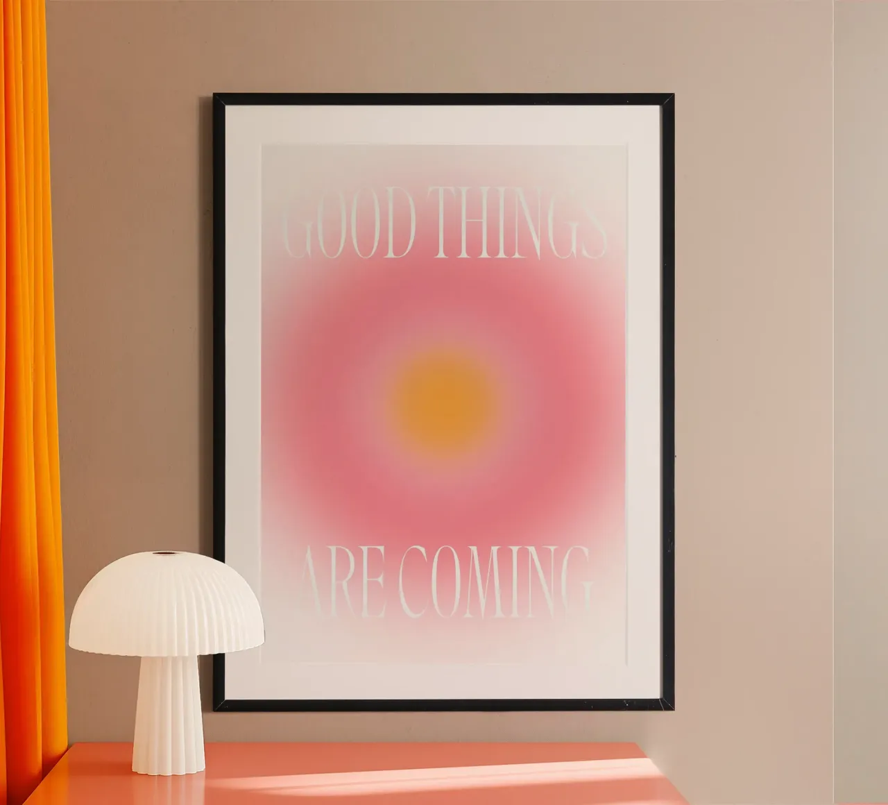 Stampa "Good Things Are Coming" Aura | Rosa Arancione Gradiente poster da NorwesClub