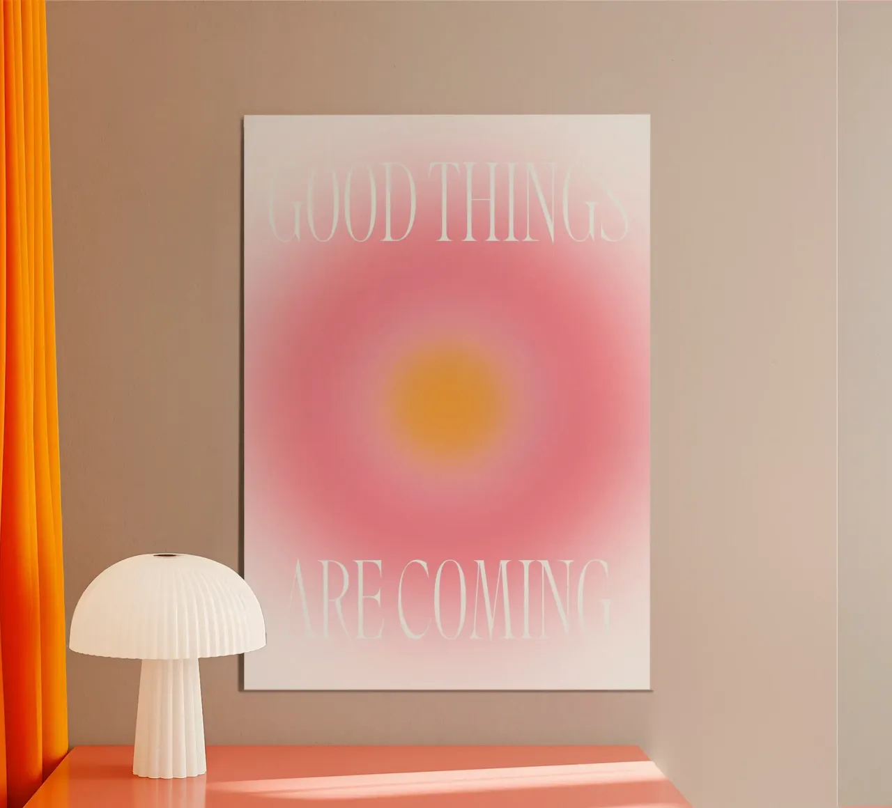 Stampa "Good Things Are Coming" Aura | Rosa Arancione Gradiente poster da NorwesClub