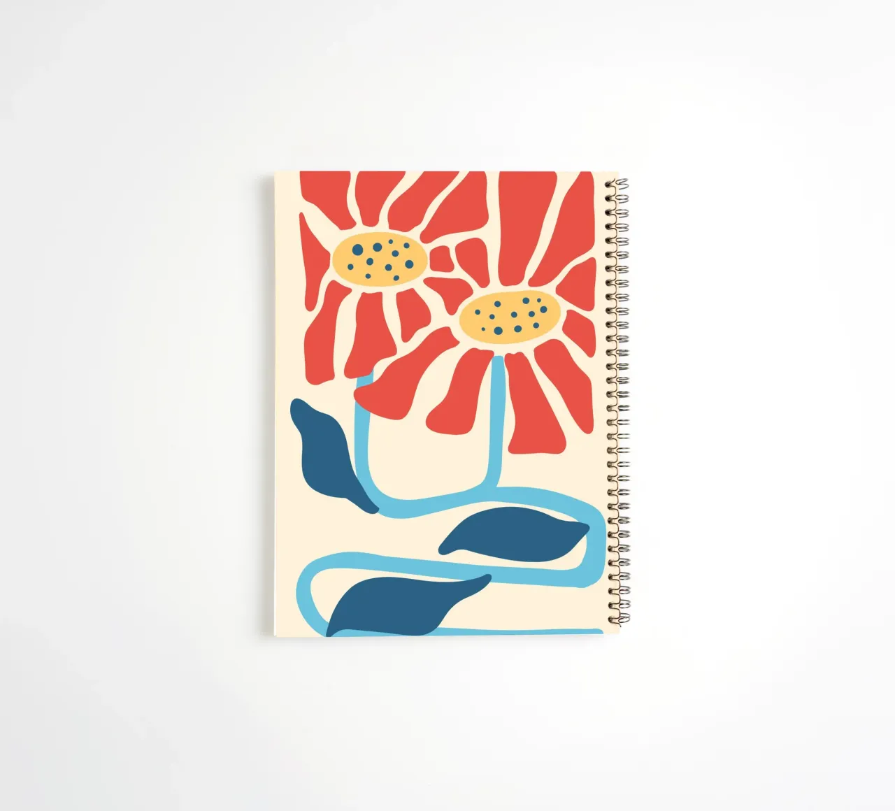 Abstrakte Rote Blumen aus der Jahrhundertmitte | Moderne Botanische Grafik Ringbuch von NorwesClub