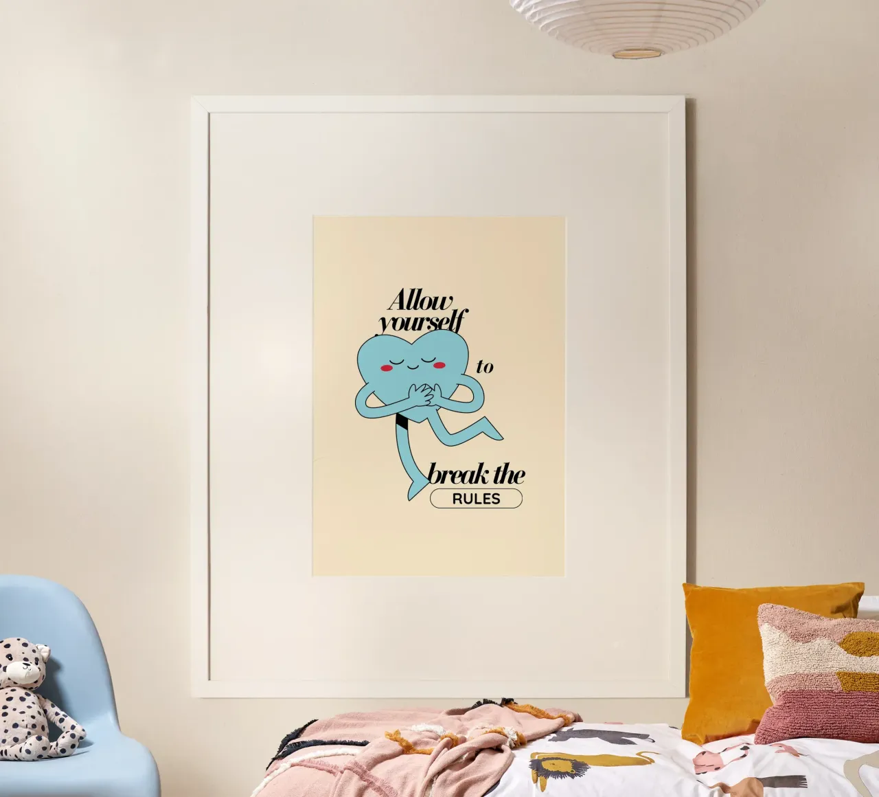 "Permetti a te stesso di infrangere le regole" | Blue Heart Fun Quote Art poster da NorwesClub