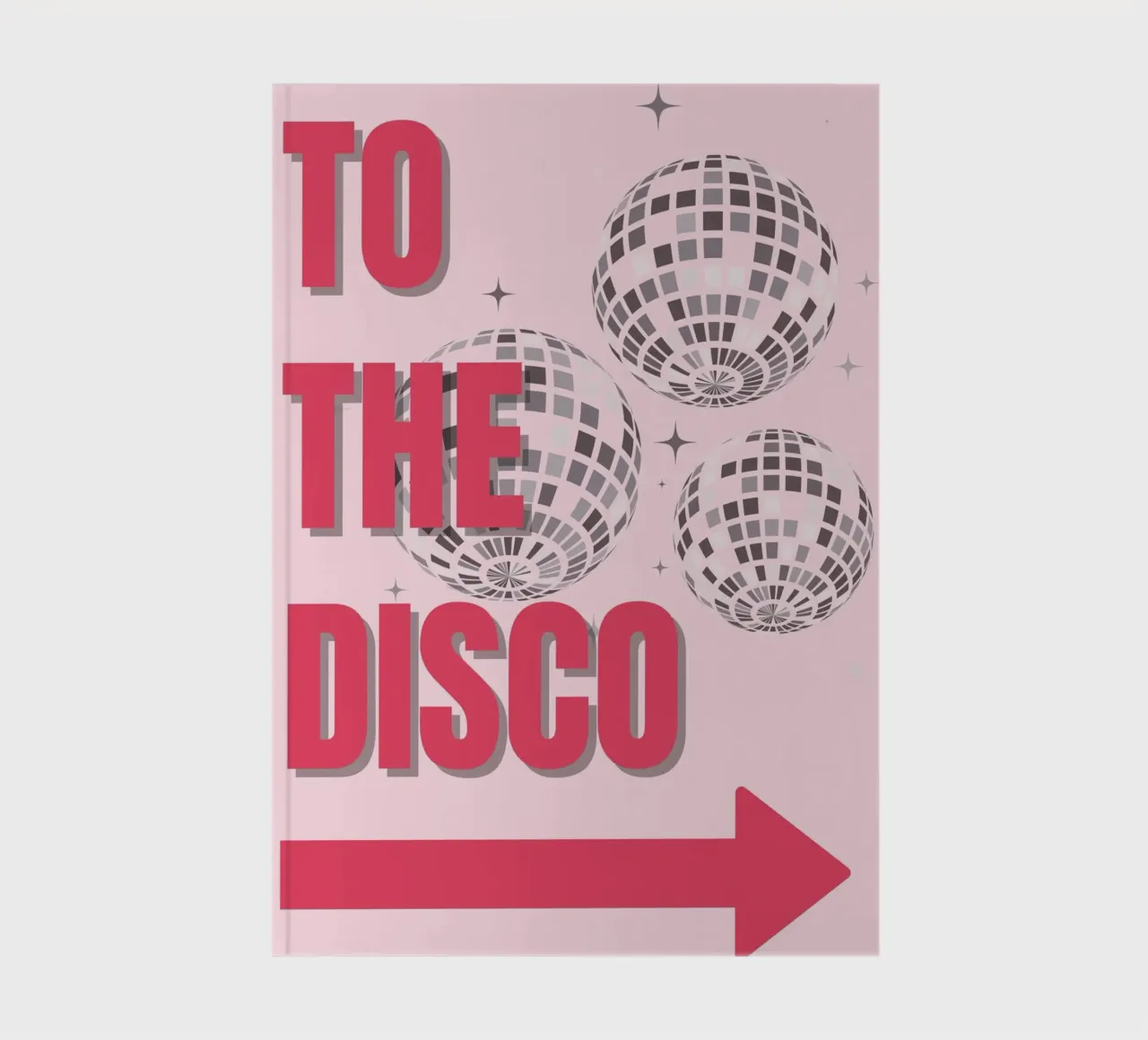 "To The Disco" Pink Glam Art | Retro Party Aesthetic Print notebook by NorwesClub
