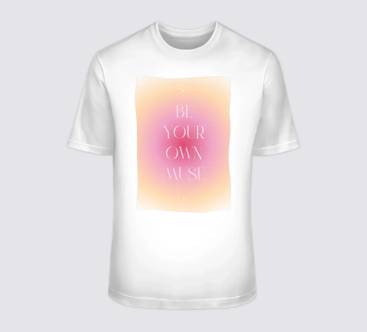 "Be Your Own Muse" Aura Gradient | Rosa Arancione Estetica Pri t-shirt da NorwesClub