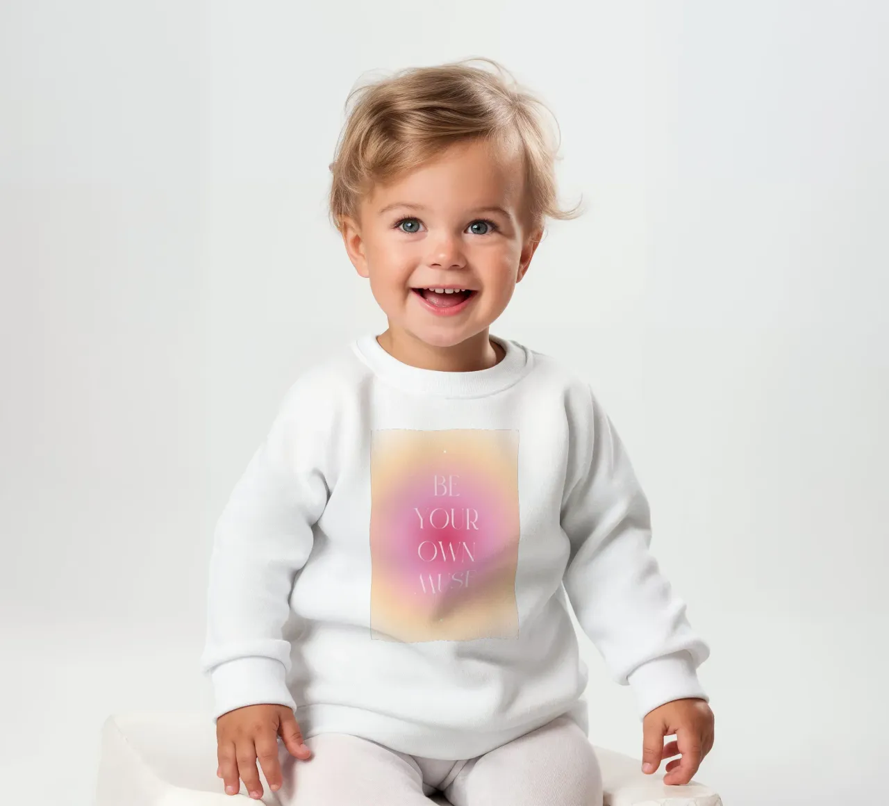 "Be Your Own Muse" Aura Gradient | Rosa Arancione Estetica Pri felpa neonato da NorwesClub