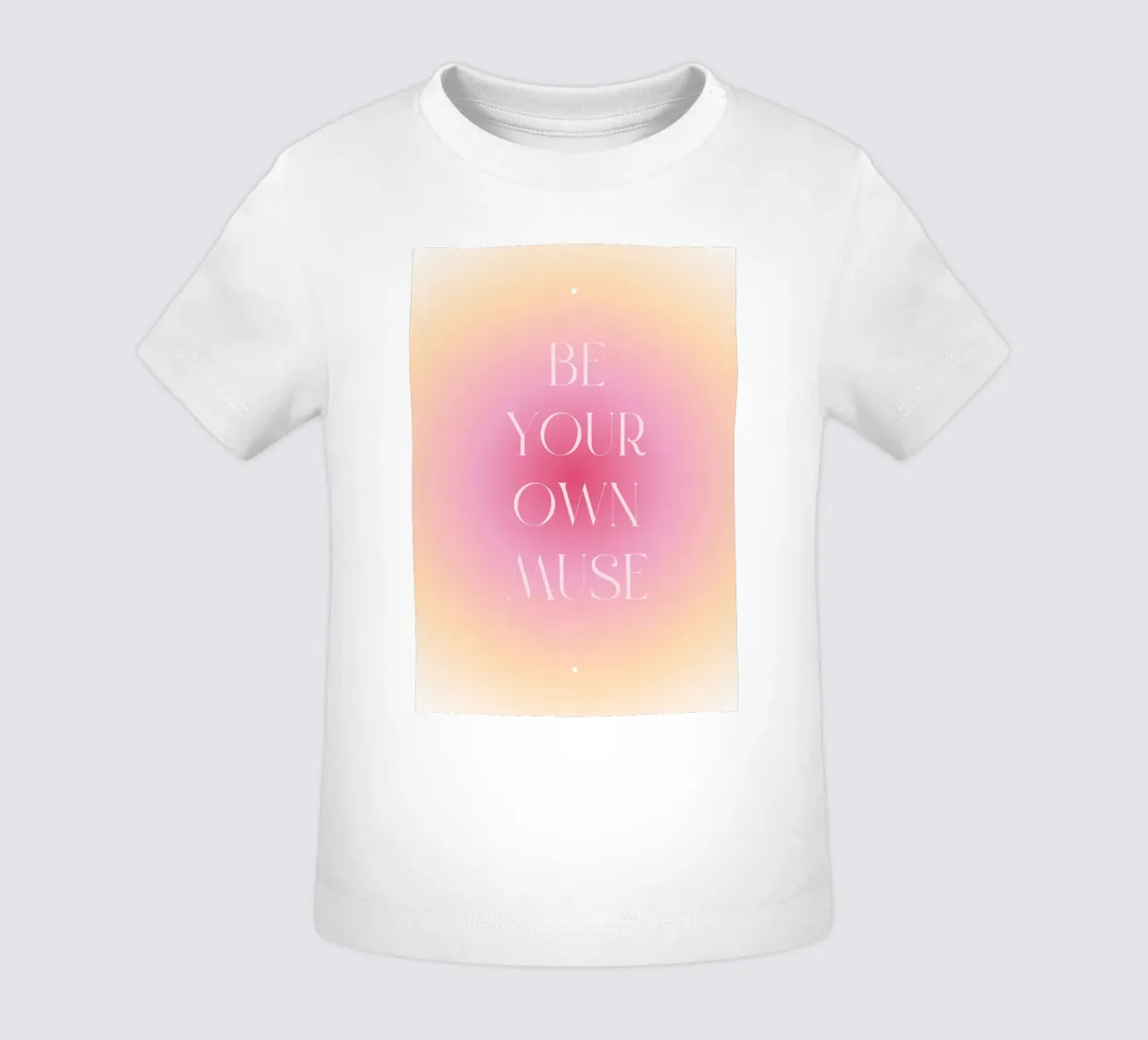 "Be Your Own Muse" Aura Gradient | Rosa Arancione Estetica Pri maglietta neonato da NorwesClub
