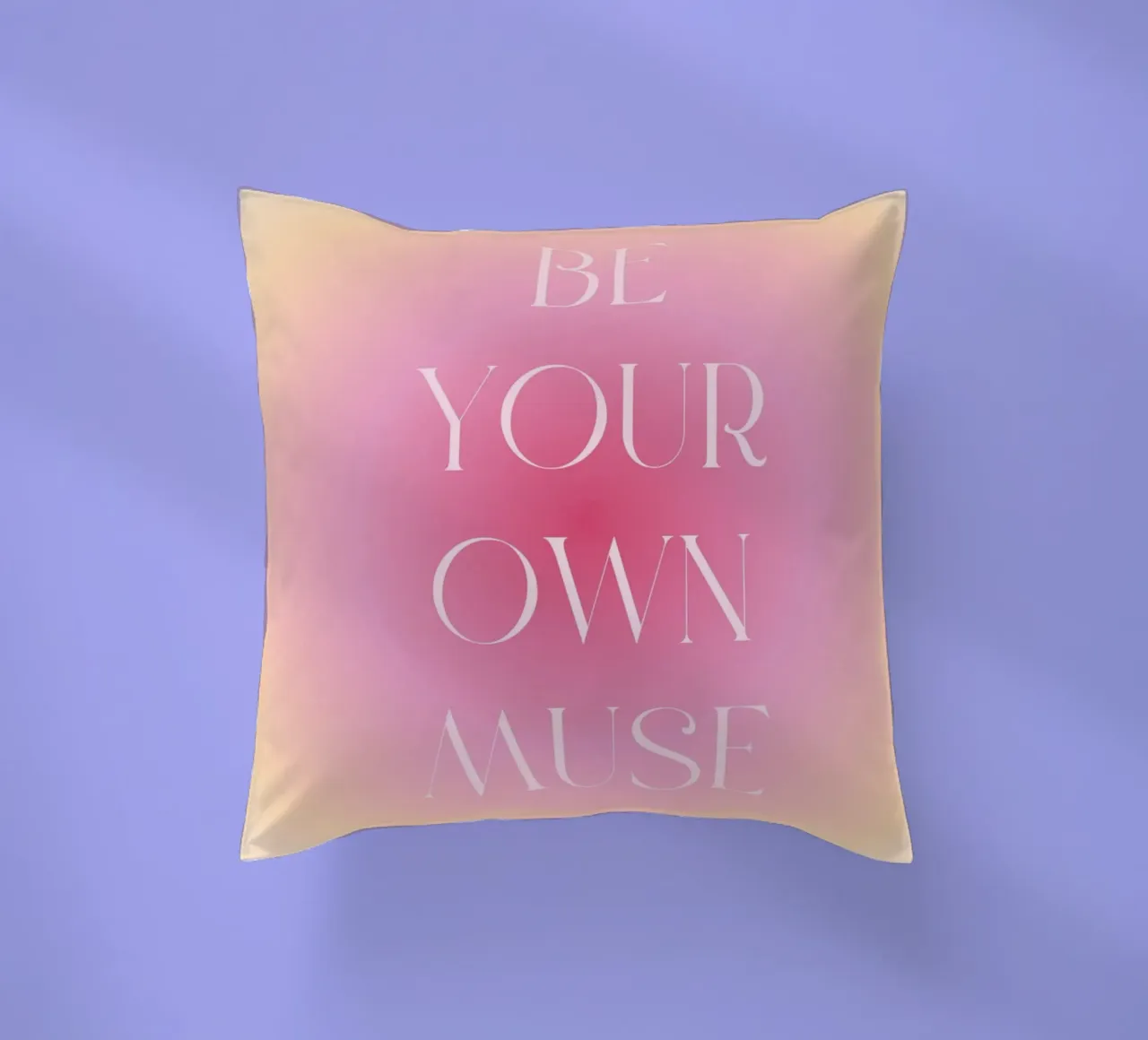 "Be Your Own Muse" Aura Gradient | Rosa Arancione Estetica Pri cuscino da NorwesClub