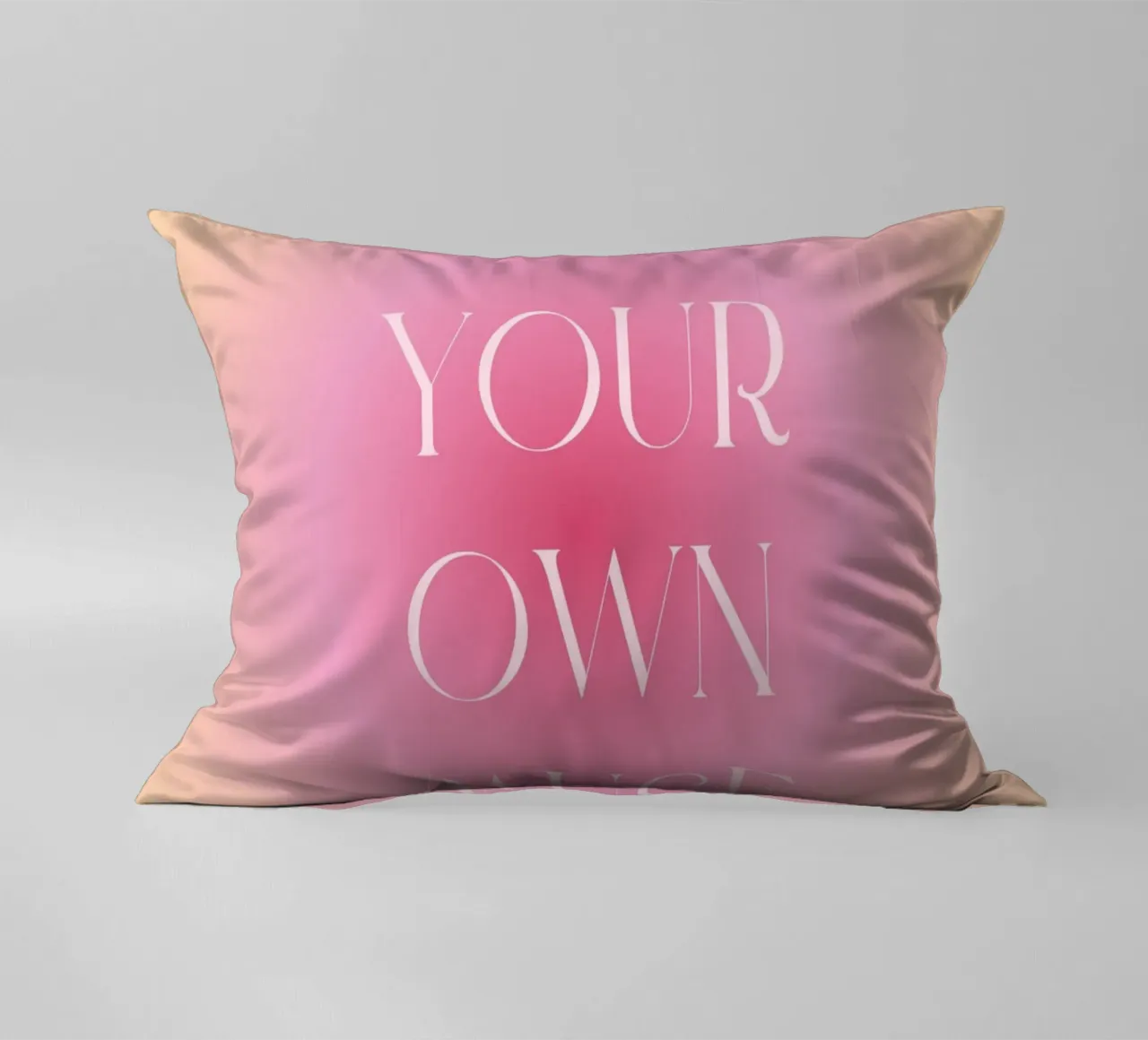 "Be Your Own Muse" Aura Gradient | Rosa Arancione Estetica Pri cuscino da NorwesClub