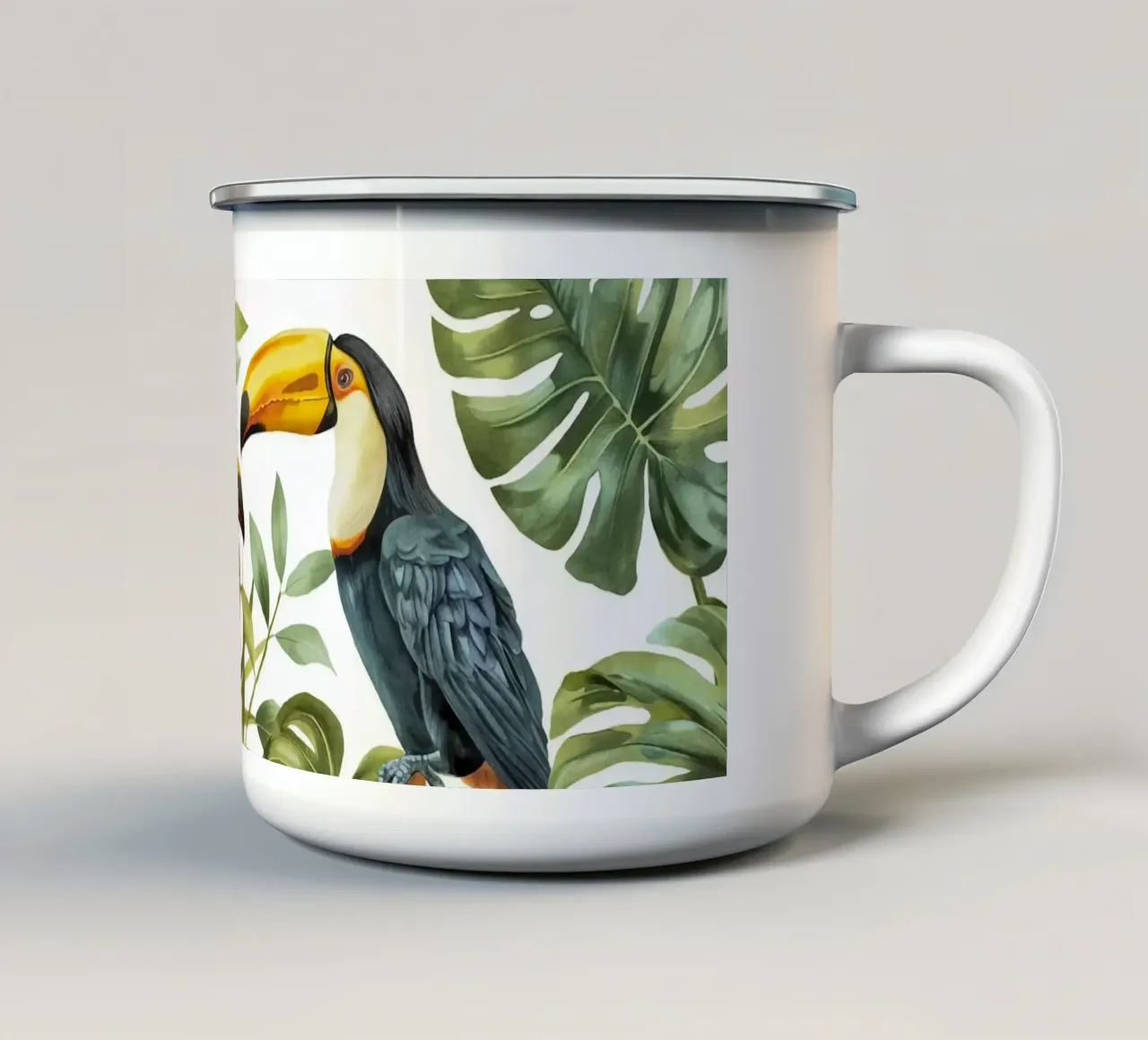 Avventure con i tucani della giungla tropicale tazza in smalto da Andrea Haase Modern Home