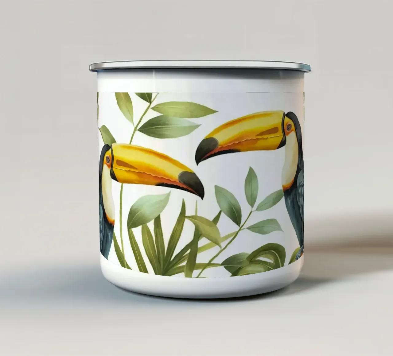 Avventure con i tucani della giungla tropicale tazza in smalto da Andrea Haase Modern Home