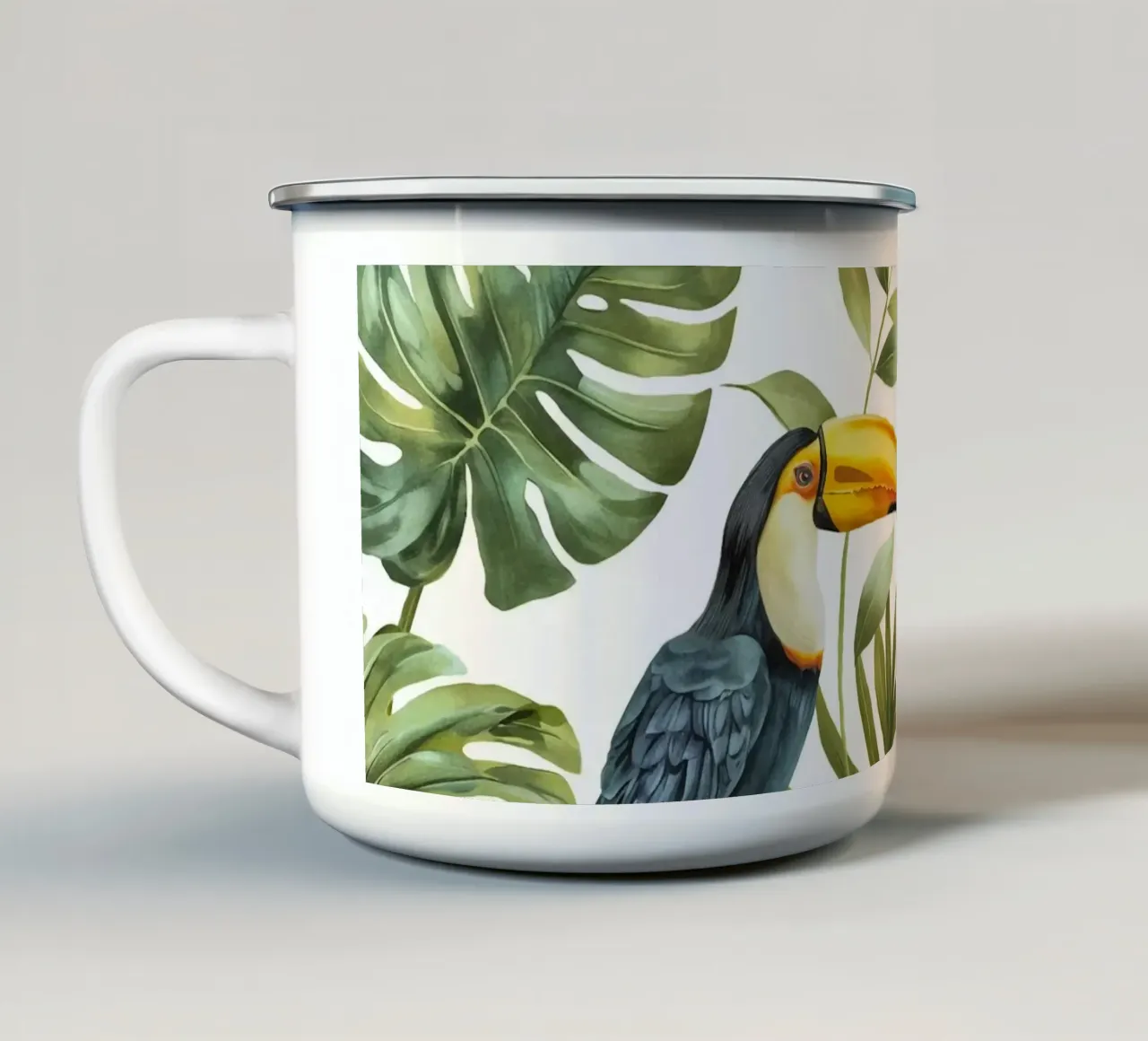 Avventure con i tucani della giungla tropicale tazza in smalto da Andrea Haase Modern Home