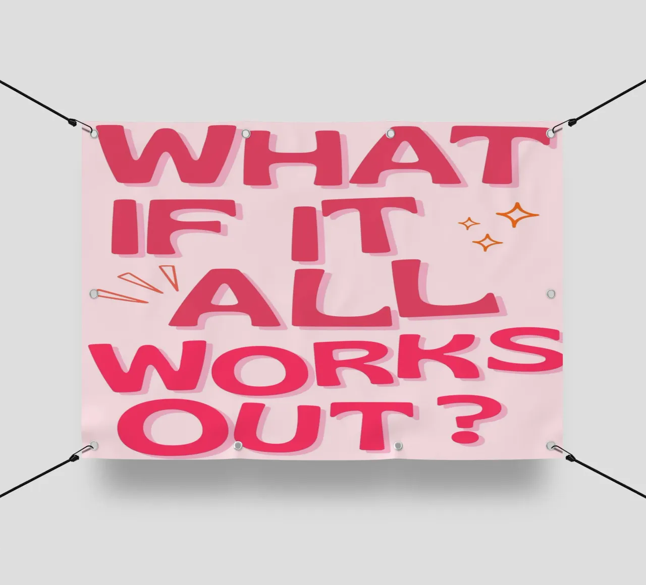"E se tutto si risolvesse?" Citazione positiva Arte rosa telo in pvc da NorwesClub