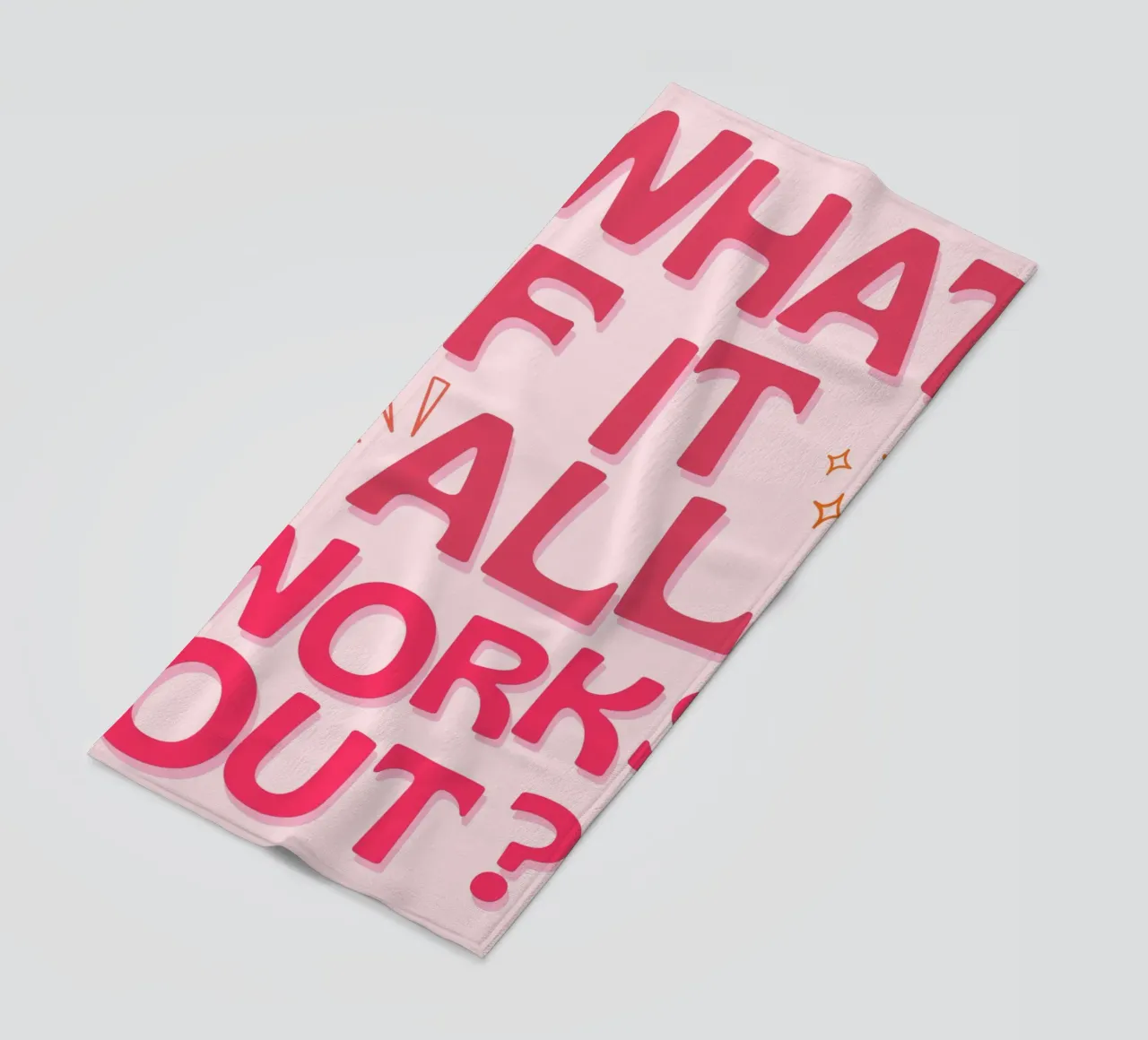 "E se tutto si risolvesse?" Citazione positiva Arte rosa telo mare da NorwesClub