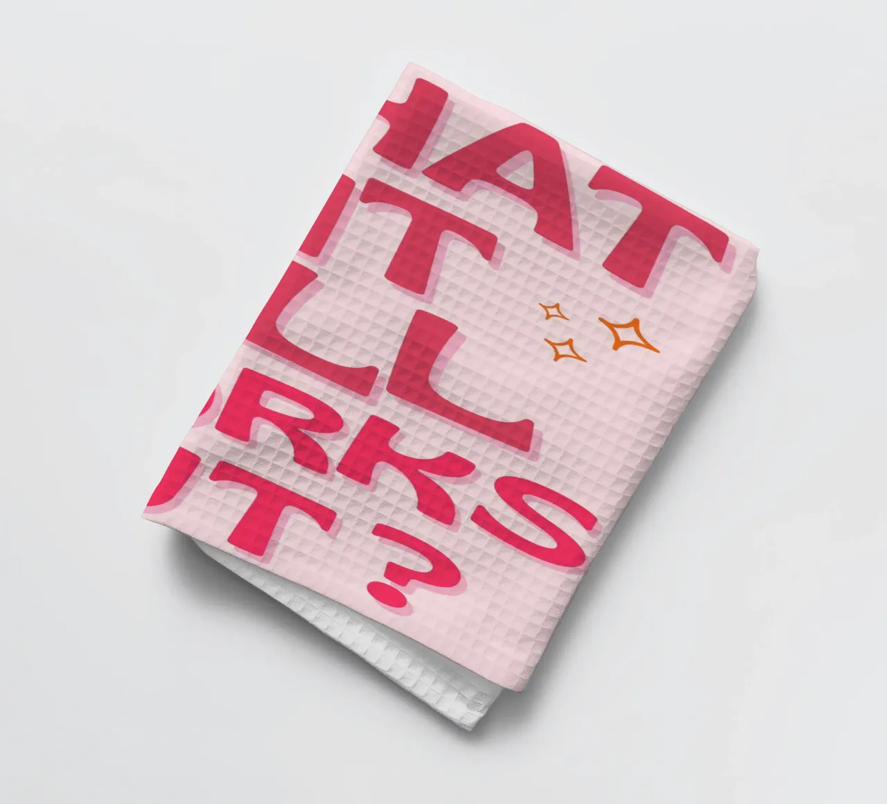"Was, wenn alles gut geht?" Positives Zitat Rosa Kunst Geschirrtuch von NorwesClub