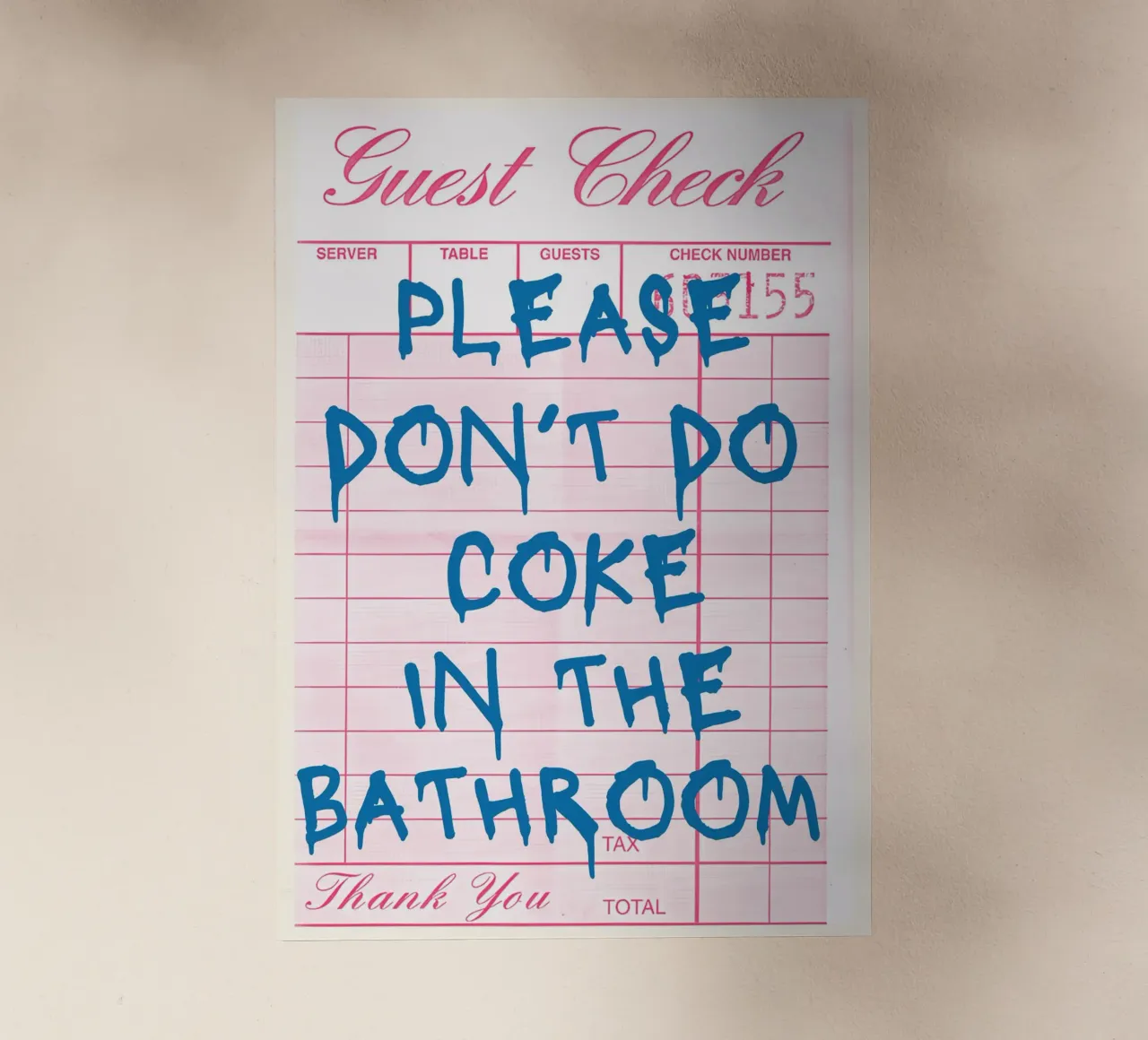 "Please Don't Do Coke" (per favore, non fatevi di Coca) - Arte umoristica per il bagno P pellicola backlit da NorwesClub