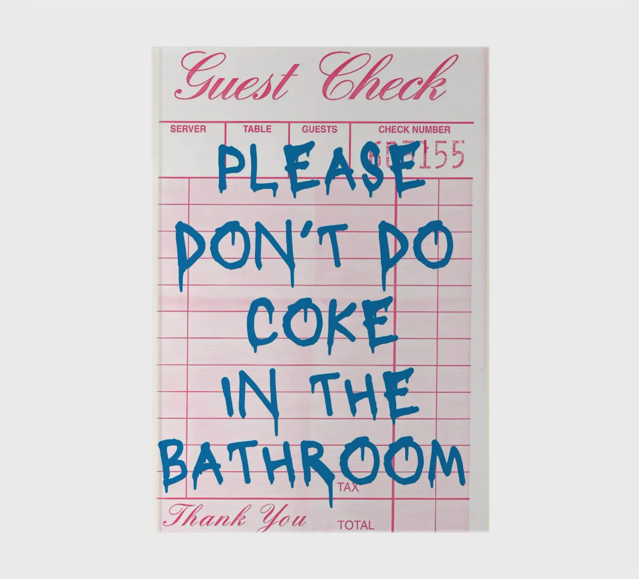 "Please Don't Do Coke" Guest Check | Humorous Bathroom Art P notebook by NorwesClub