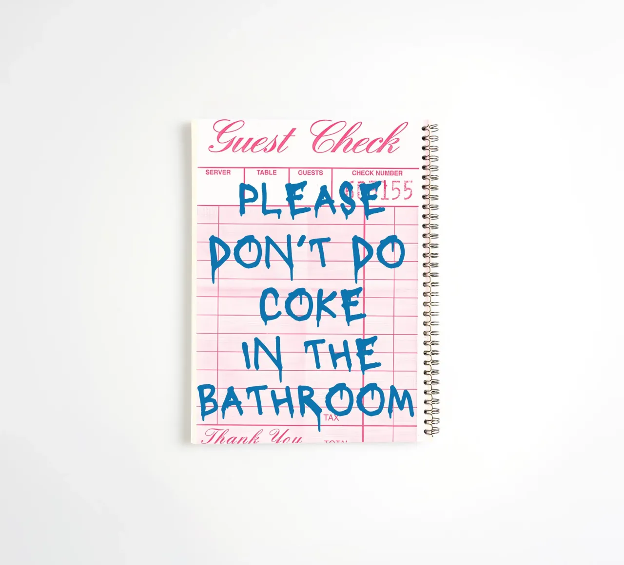 "Please Don't Do Coke" Guest Check | Humorous Bathroom Art P spiral notebook by NorwesClub