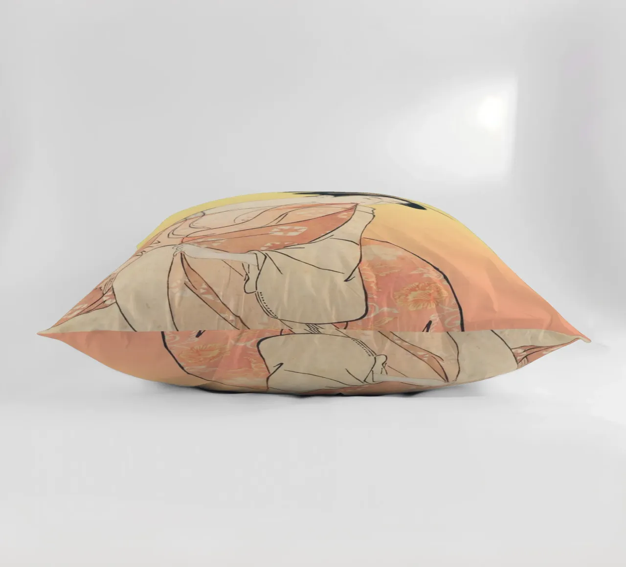 Kimono Cuddle | Press Play Art Print Remix | Donna con gatto cuscino da Press Play Art Prints