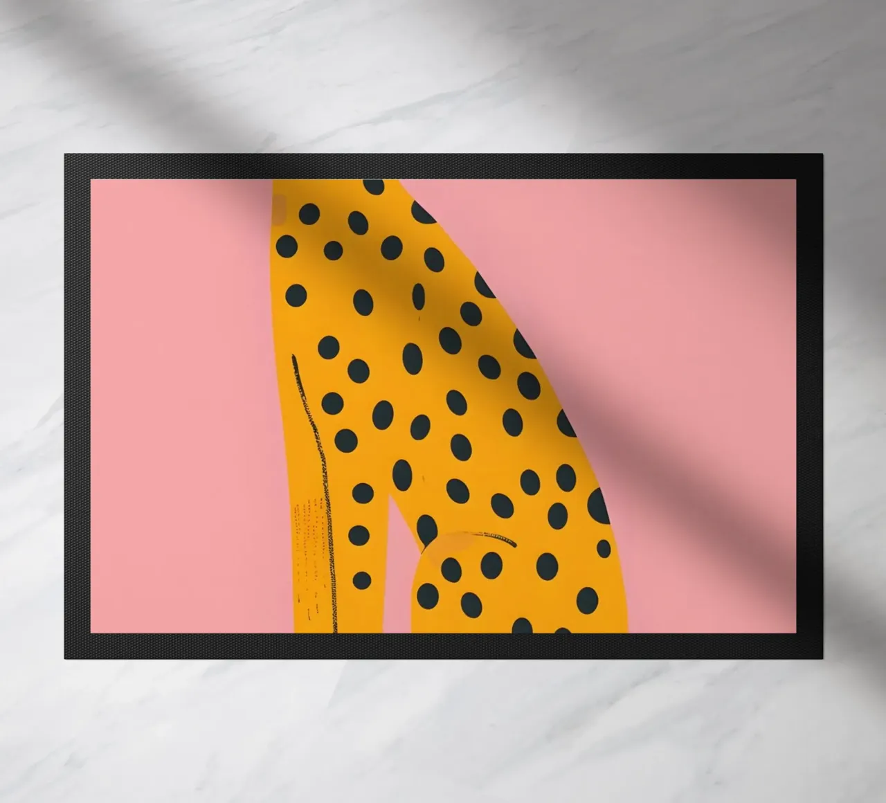 Leopard assis abstrait - Art folklorique moderne - Imprimé animalier paillasson de NorwesClub