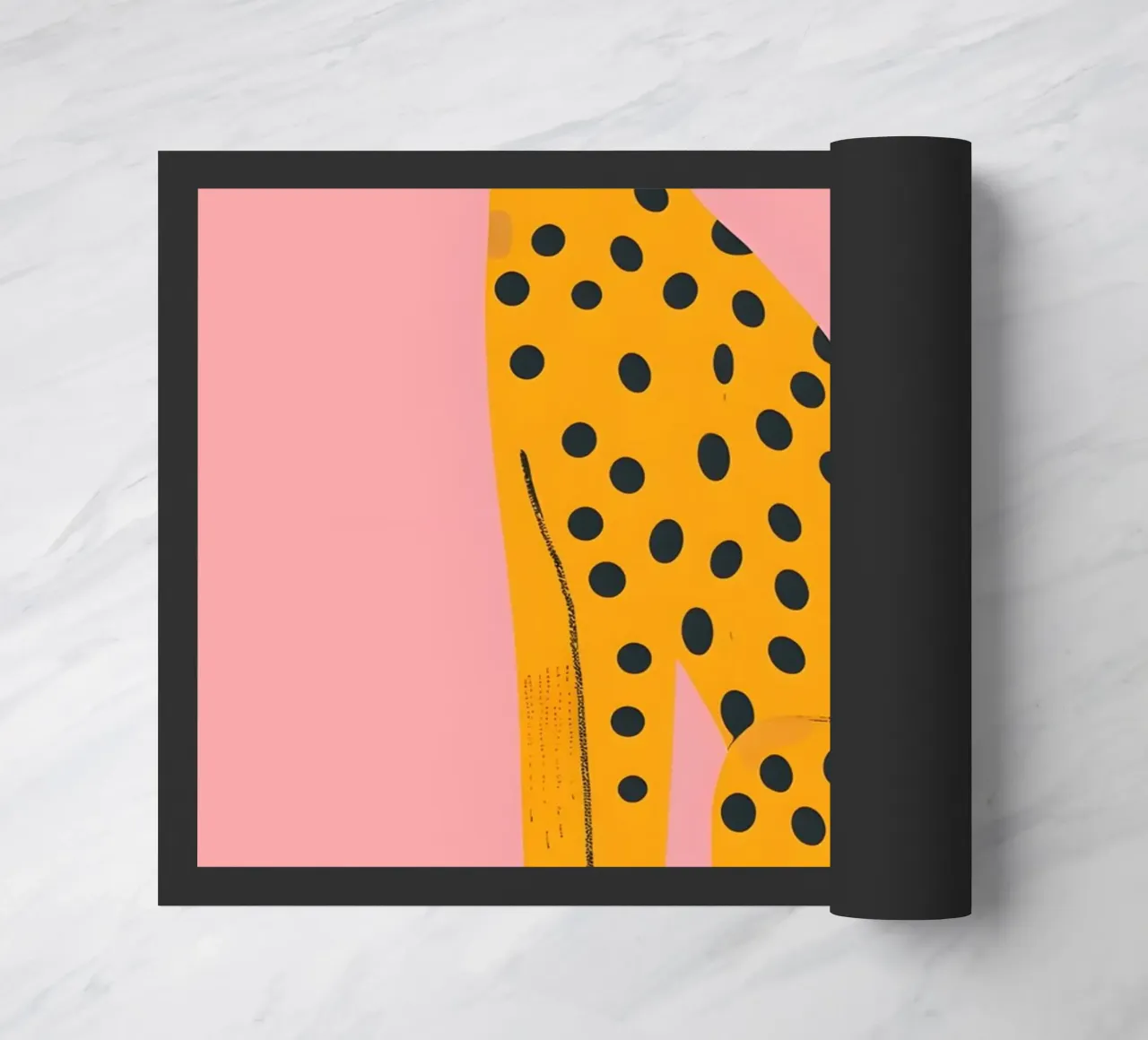 Leopard assis abstrait - Art folklorique moderne - Imprimé animalier paillasson de NorwesClub