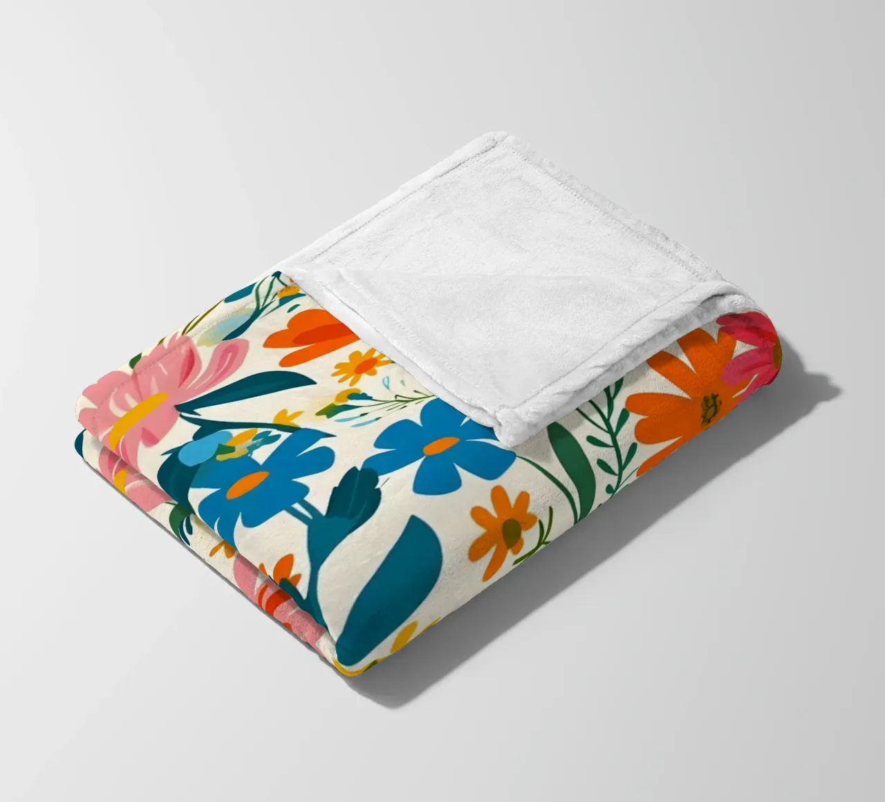 Vibrante motivo floreale Folk Art - Botanico moderno eclettico coperta in pile da NorwesClub