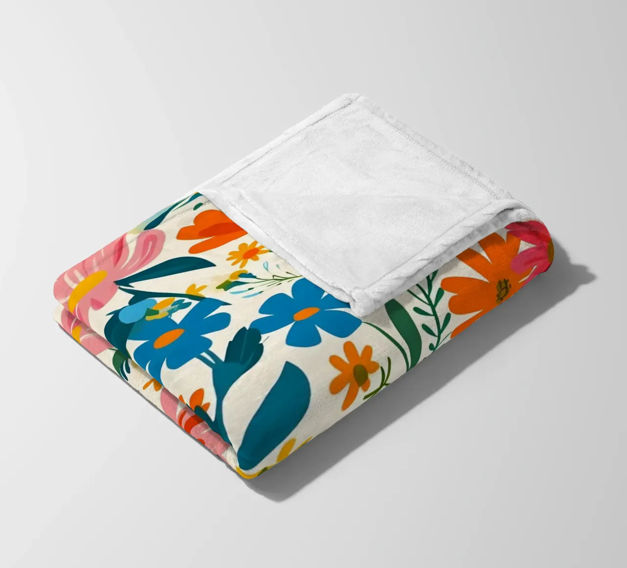 Vibrante motivo floreale Folk Art - Botanico moderno eclettico coperta in pile da NorwesClub