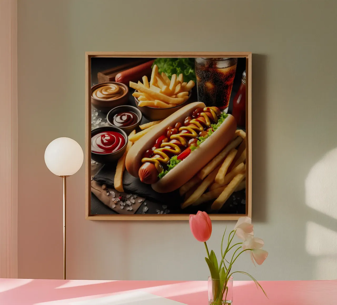 Hot dog tela con Cornice a cassetta da 🥩 The tasty wall