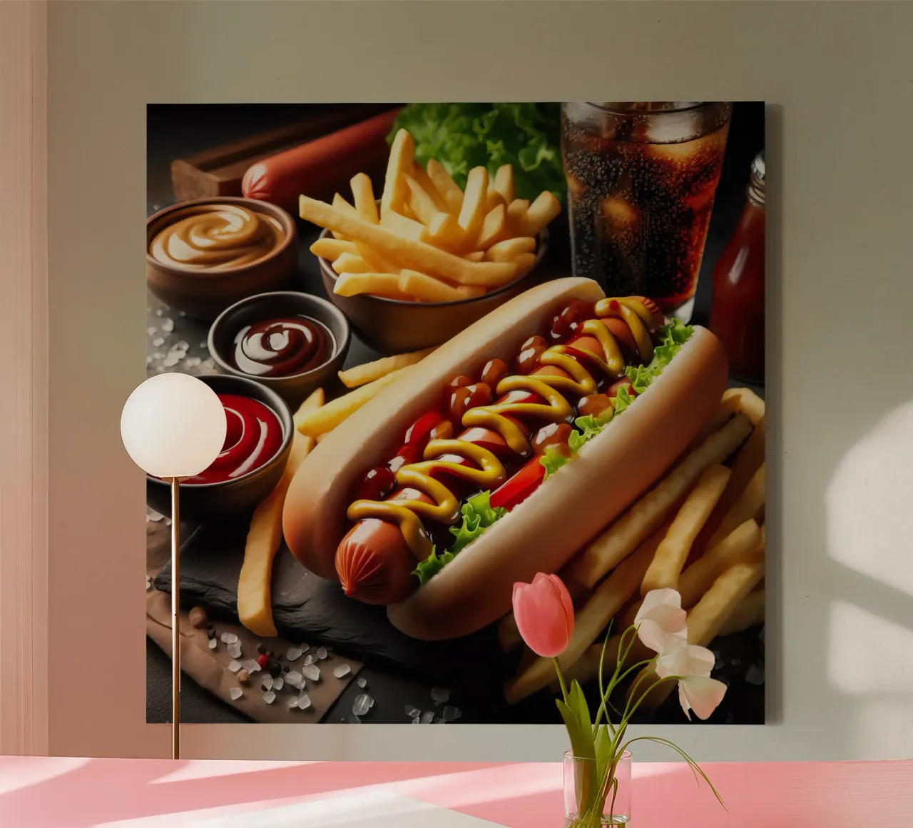 Hot dog tela con Cornice a cassetta da 🥩 The tasty wall