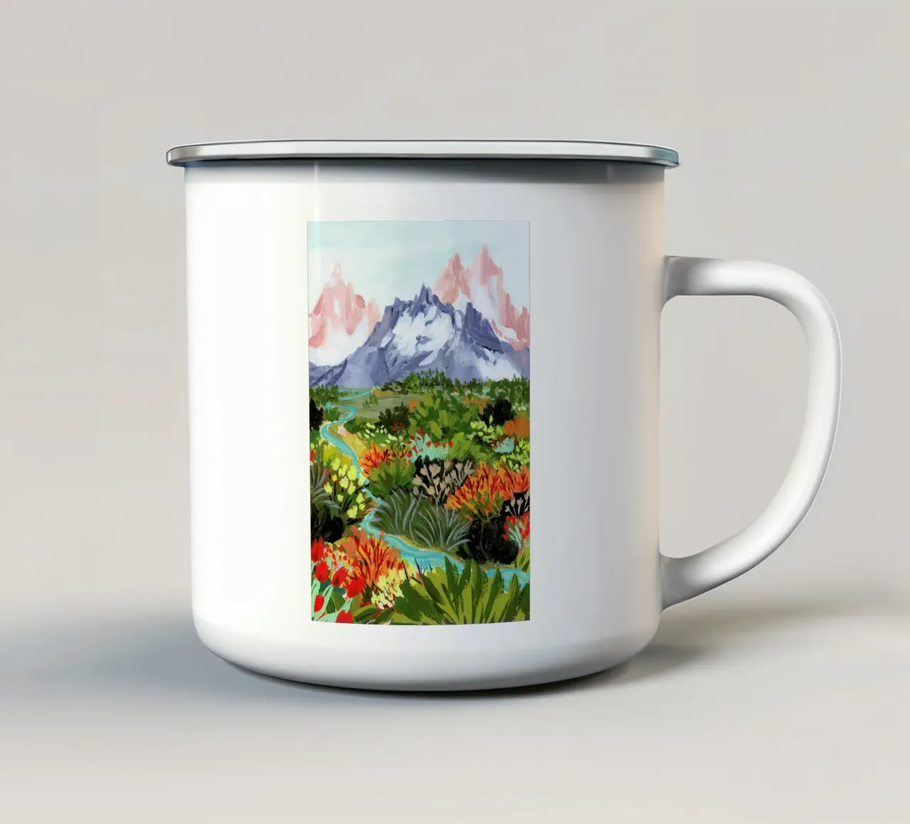 Autumn Mountains tazza in smalto da Sarah Gesek