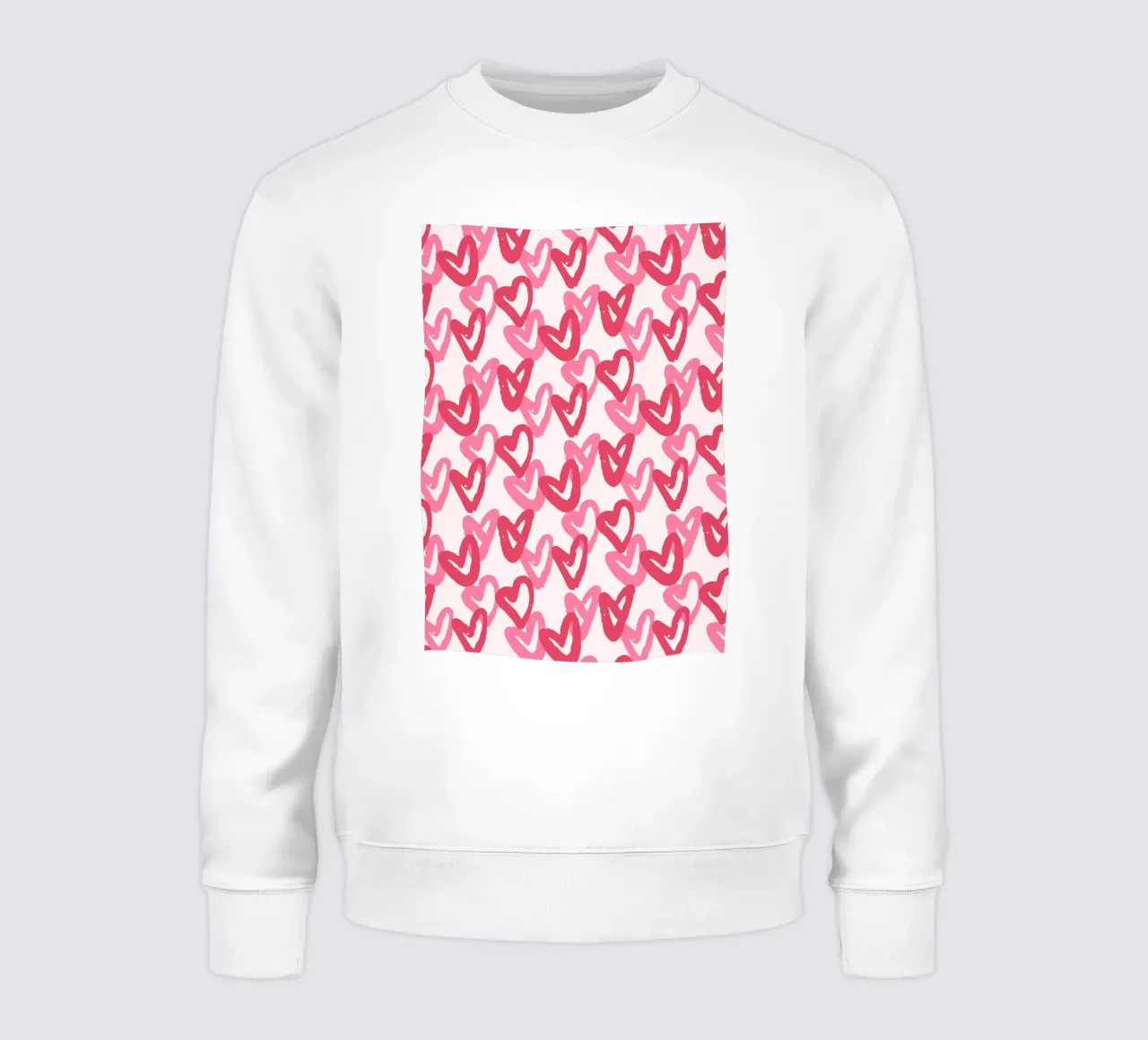 Abstract Pink Hearts Pattern | Expressive Love Art Print sweatshirt by NorwesClub