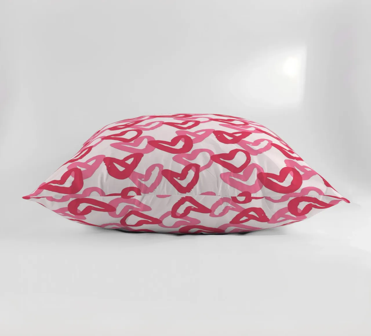 Abstract Pink Hearts Pattern | Expressive Love Art Print decorative cushion by NorwesClub
