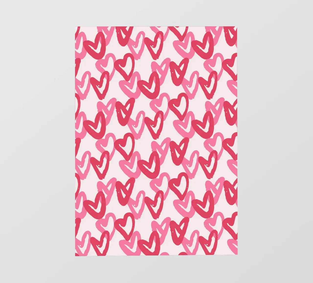 Abstract Pink Hearts Pattern | Expressive Love Art Print photo wallpaper by NorwesClub