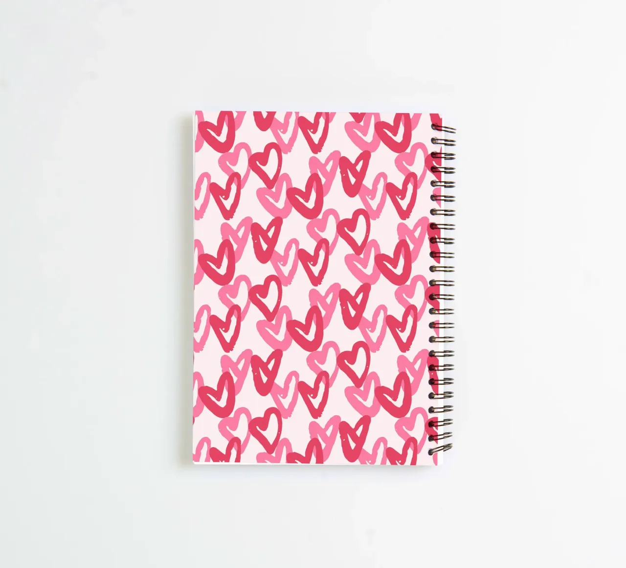 Abstract Pink Hearts Pattern | Expressive Love Art Print spiral notebook by NorwesClub