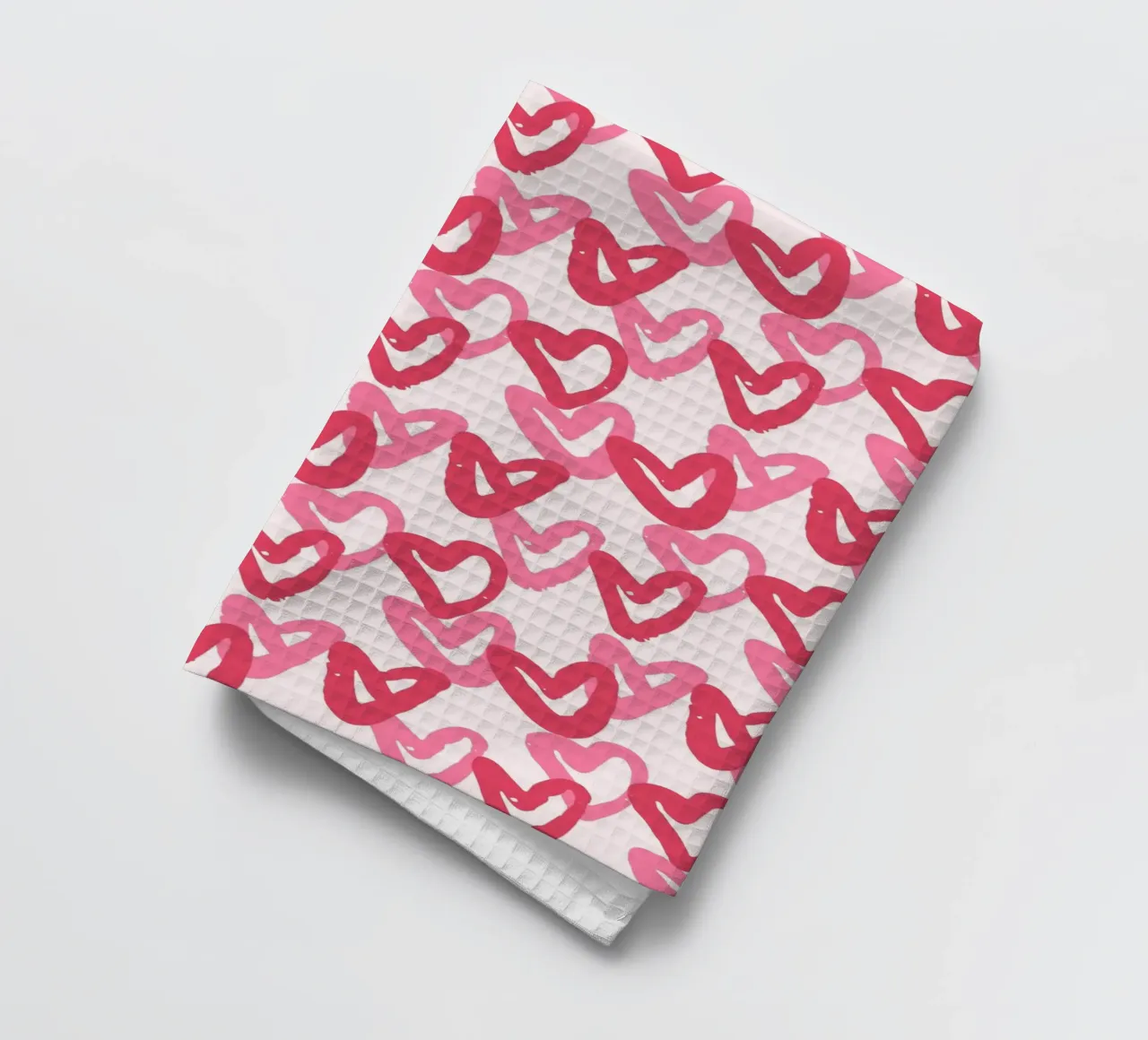 Cœurs roses abstraits | Expressive Love Art Print torchon de NorwesClub
