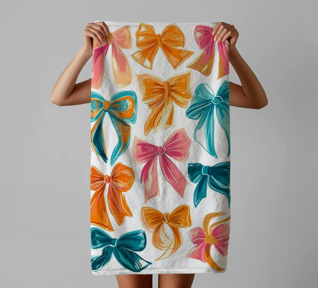 Colección Vibrant Bows | Pop Art Colorful Gift Wrap Print toalla de baño de NorwesClub